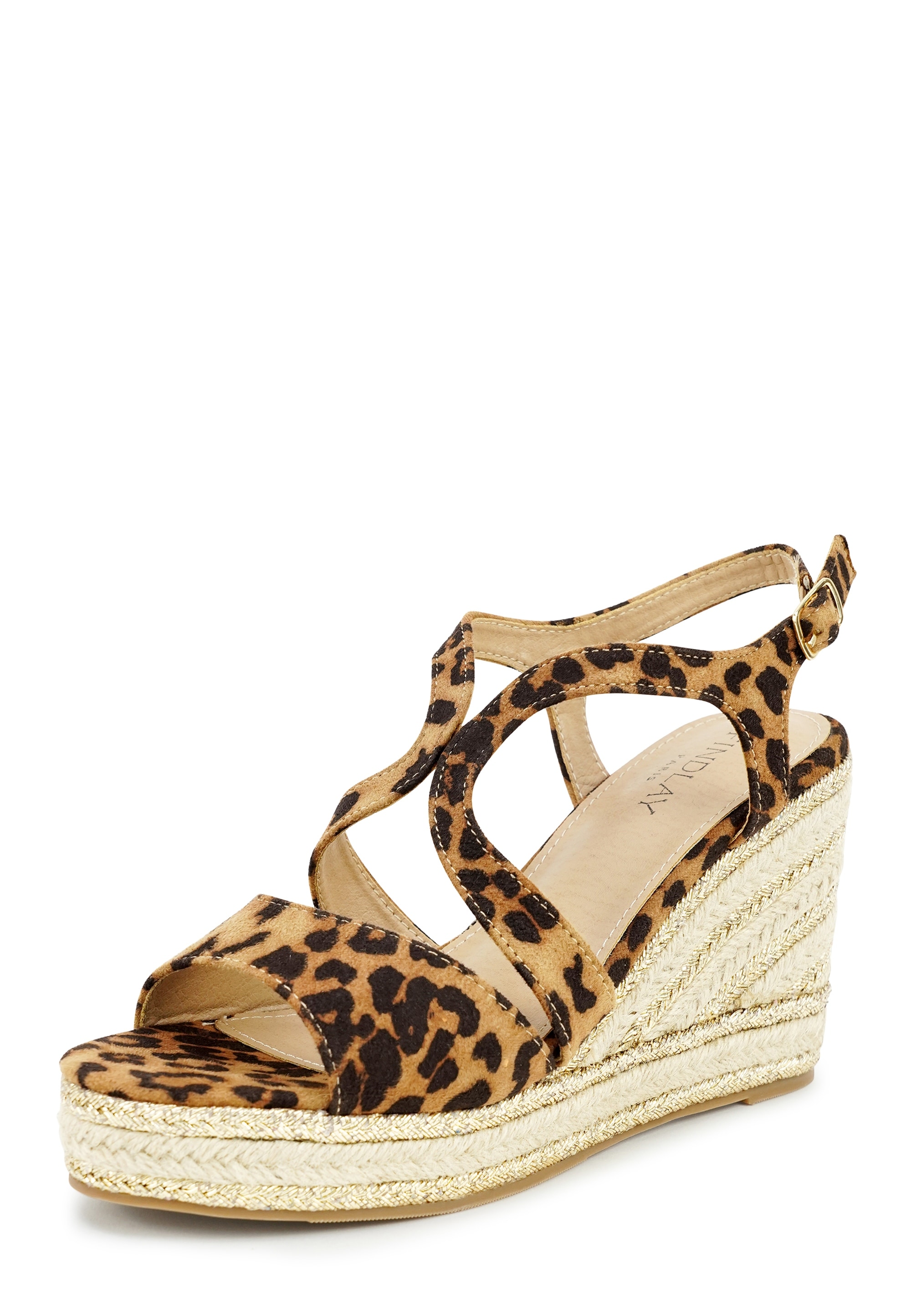 Findlay Sandale "LYTA" mit Keilabsatz mit geflochtenen goldfarbenen Fäden günstig online kaufen