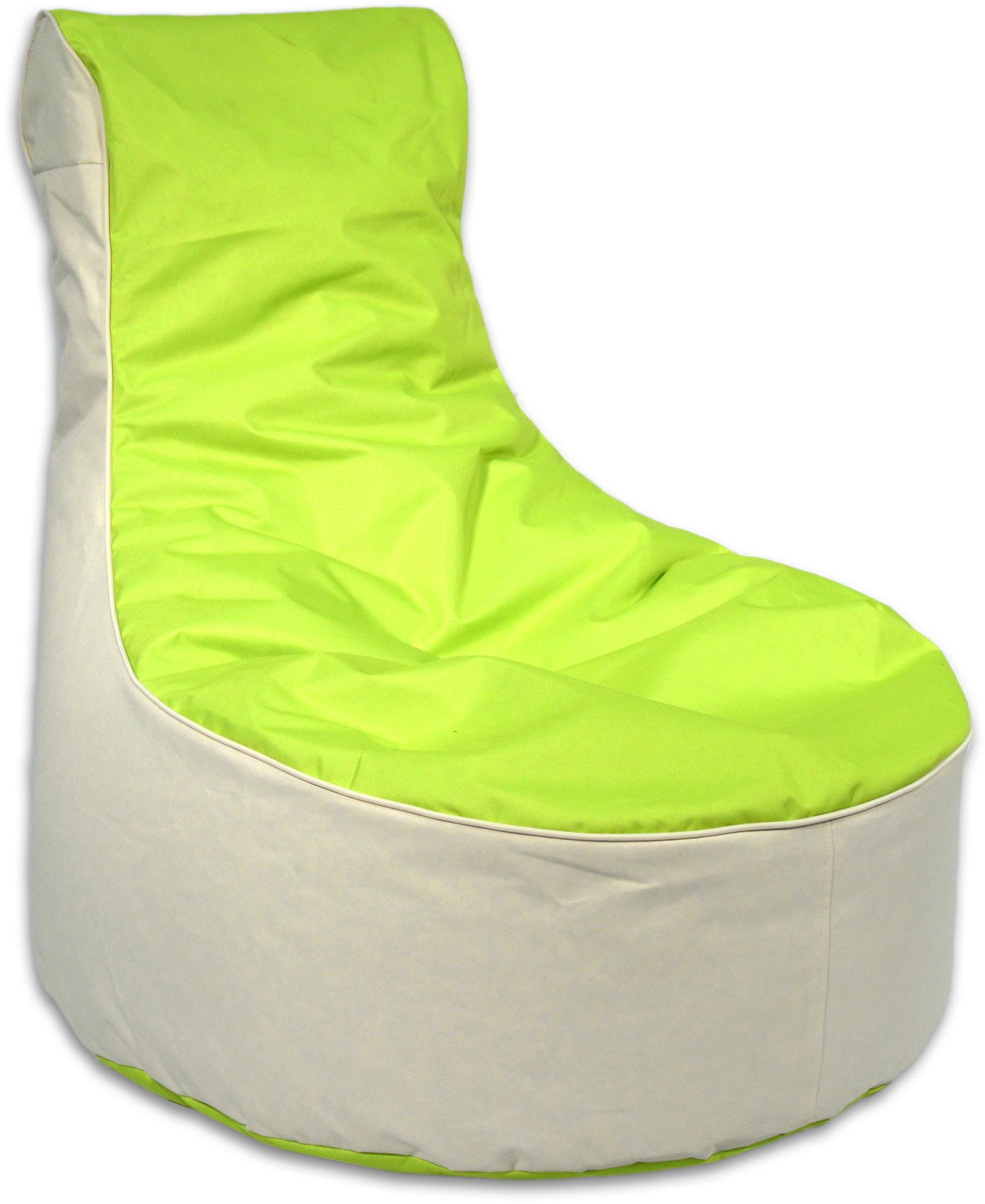 Sitzsack KINZLER, B:80cm H:90cm, grün, Polyester, Outdoor, Sitzsäcke, "BICO", zweifarbig, mit Rückenlehne, Outdoor geeignet, Kinderzimmer