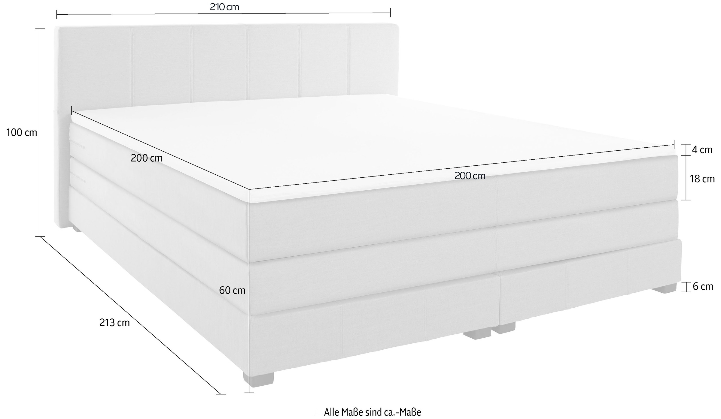 OTTO products Boxspringbett »Peetu«, Taschenfederkern-Matratze, in 4 Breiten und 4 Farben, incl. Topper