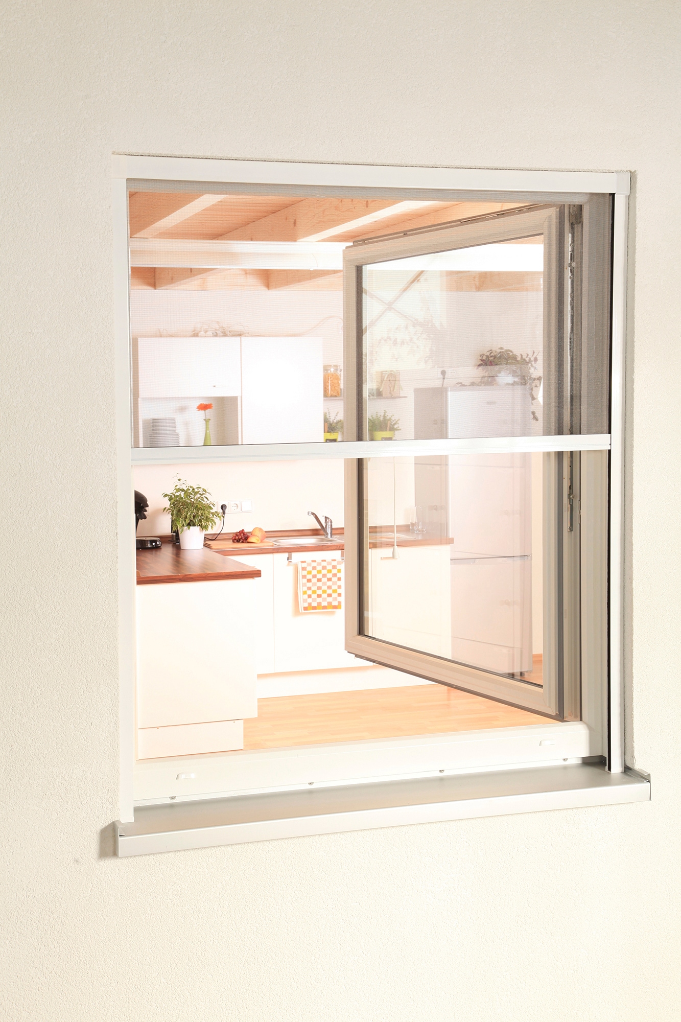 hecht international Insektenschutzrollo »SMART«, transparent, für Fenster, weiß/anthrazit, BxH: 130x160 cm