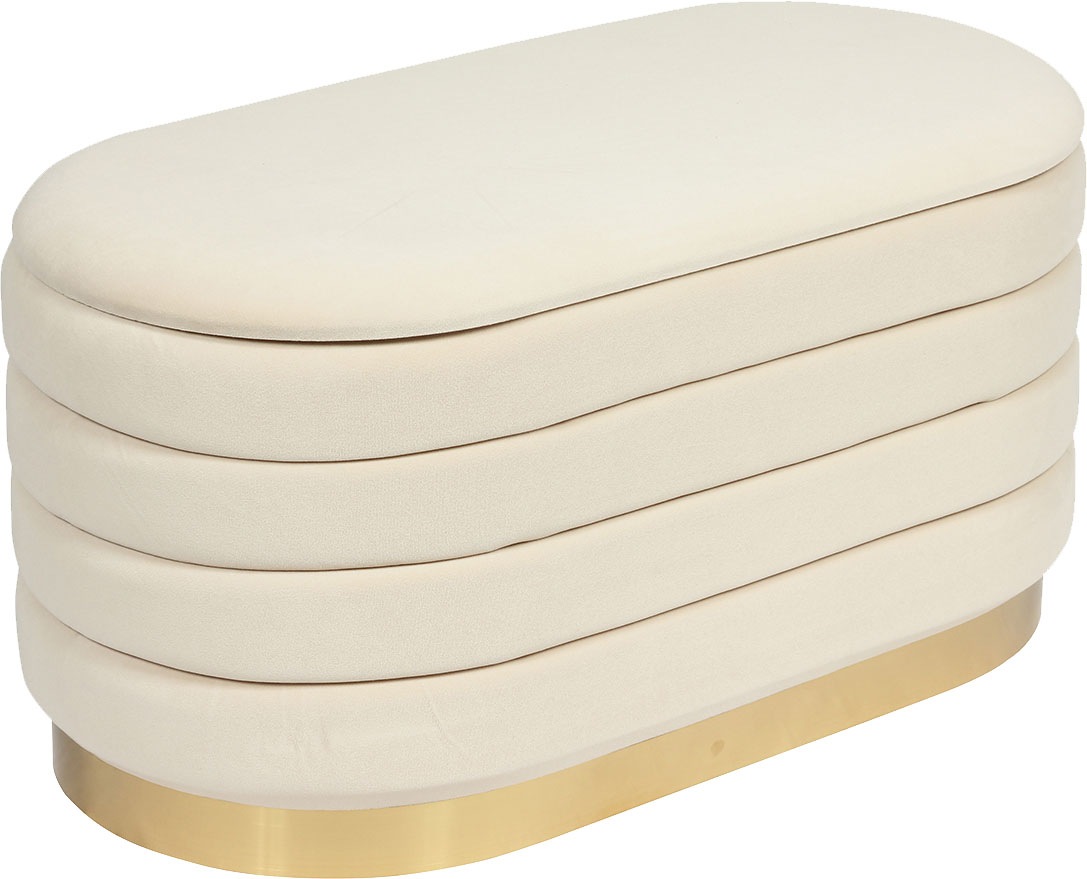 Kayoom Sitzbank »Aiden 125, Edler Touch durch goldenen Sockel«, (1 St.), samtweich, mit Stauraum, stabiler Edelstahlockel, gemütliches Design