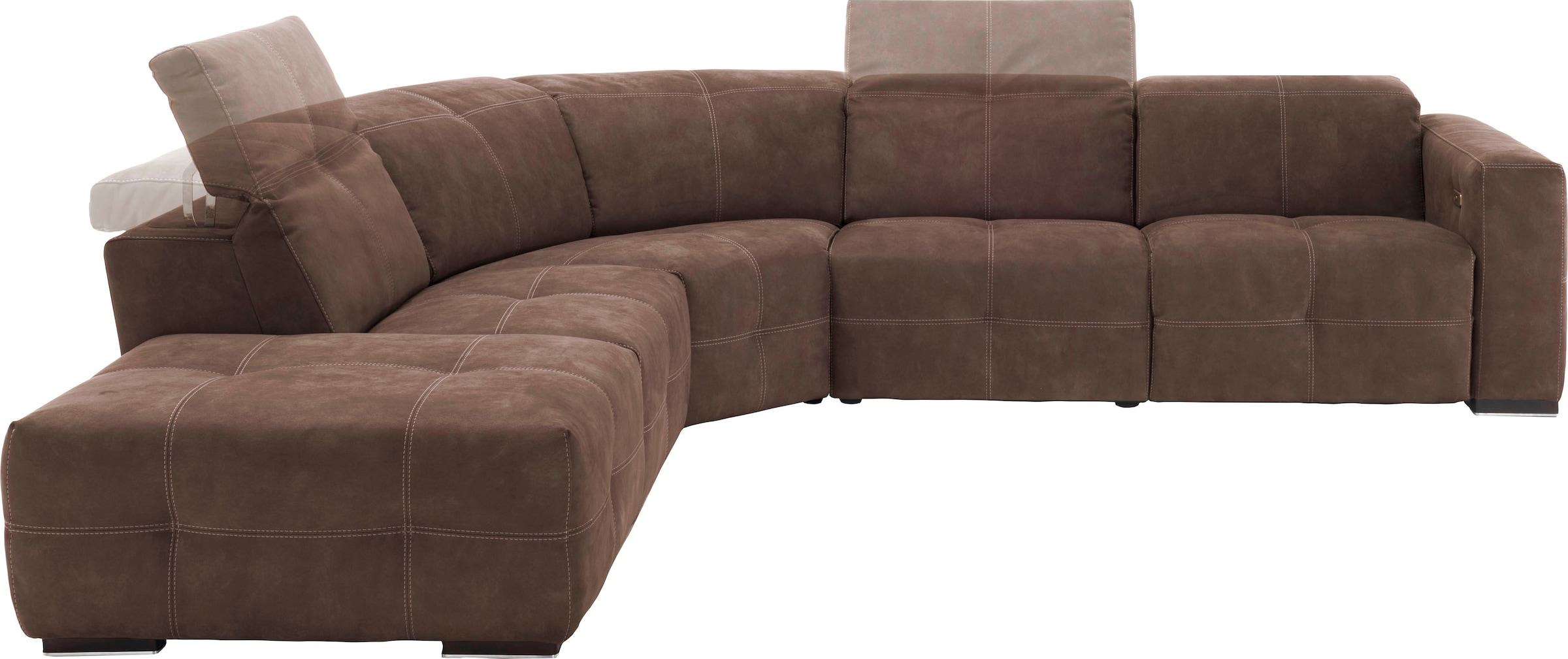 Egoitaliano Ecksofa "Sauvanne, Designsofa der Extraklasse, elegant und bequem, L-Form" wahlweise mit elektrischer Relaxfunktion, Kopfteilverstellung