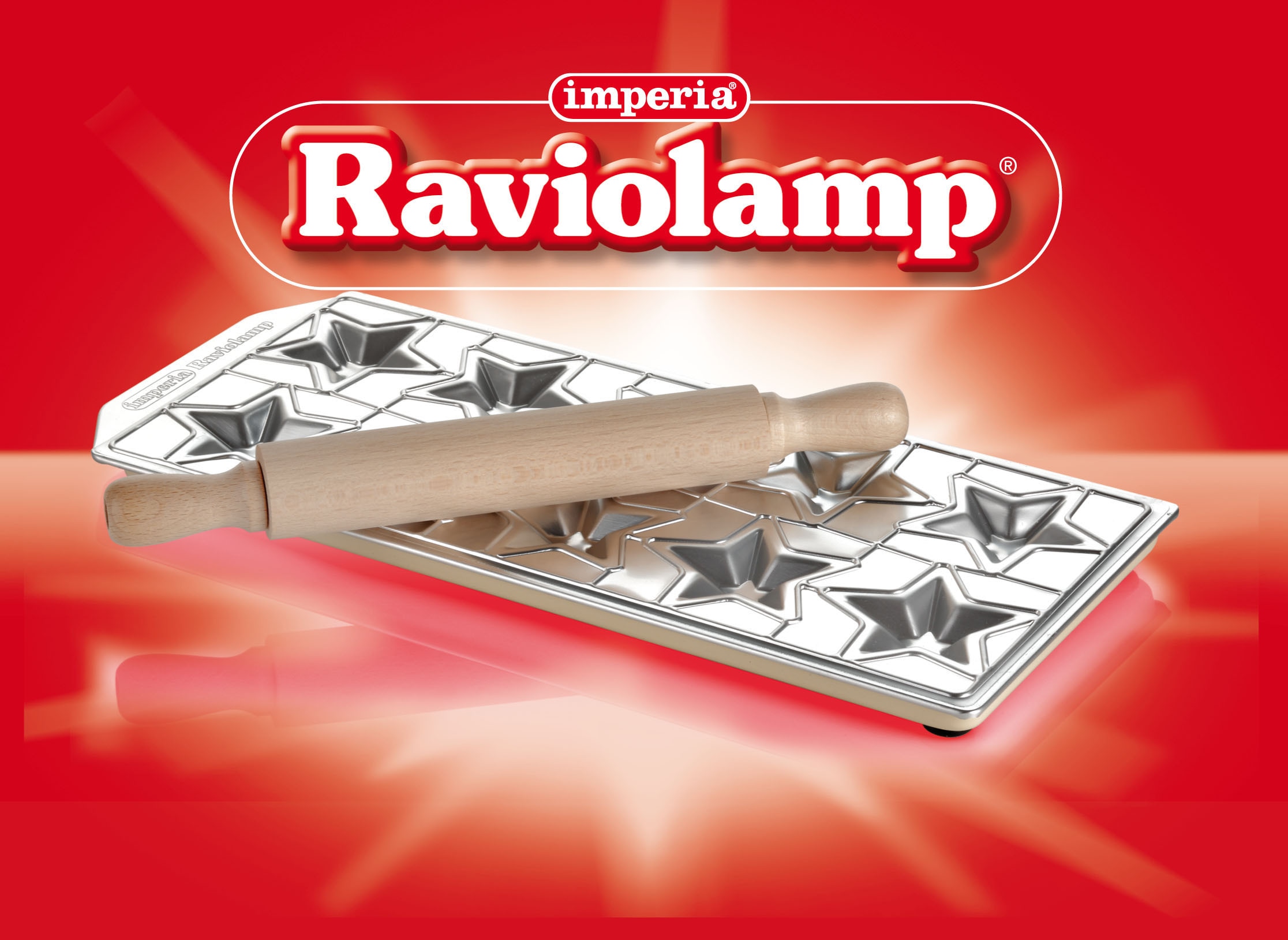 imperia Ravioliform, für 10 "Ravioli Stelline", inkl. Teigrolle, Aluminium