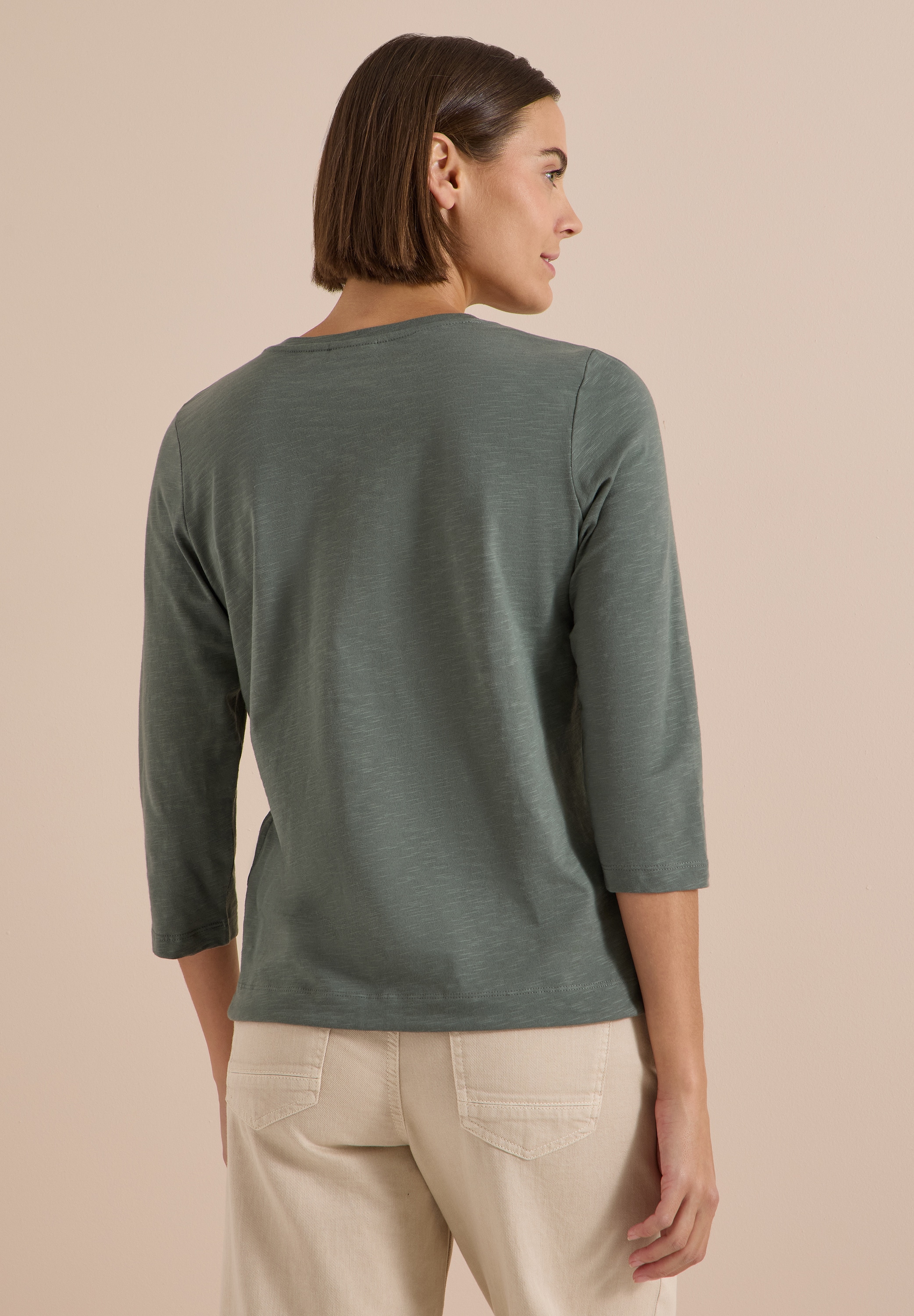 Cecil 3/4-Arm-Shirt Elastiksaum mit Knotendetail