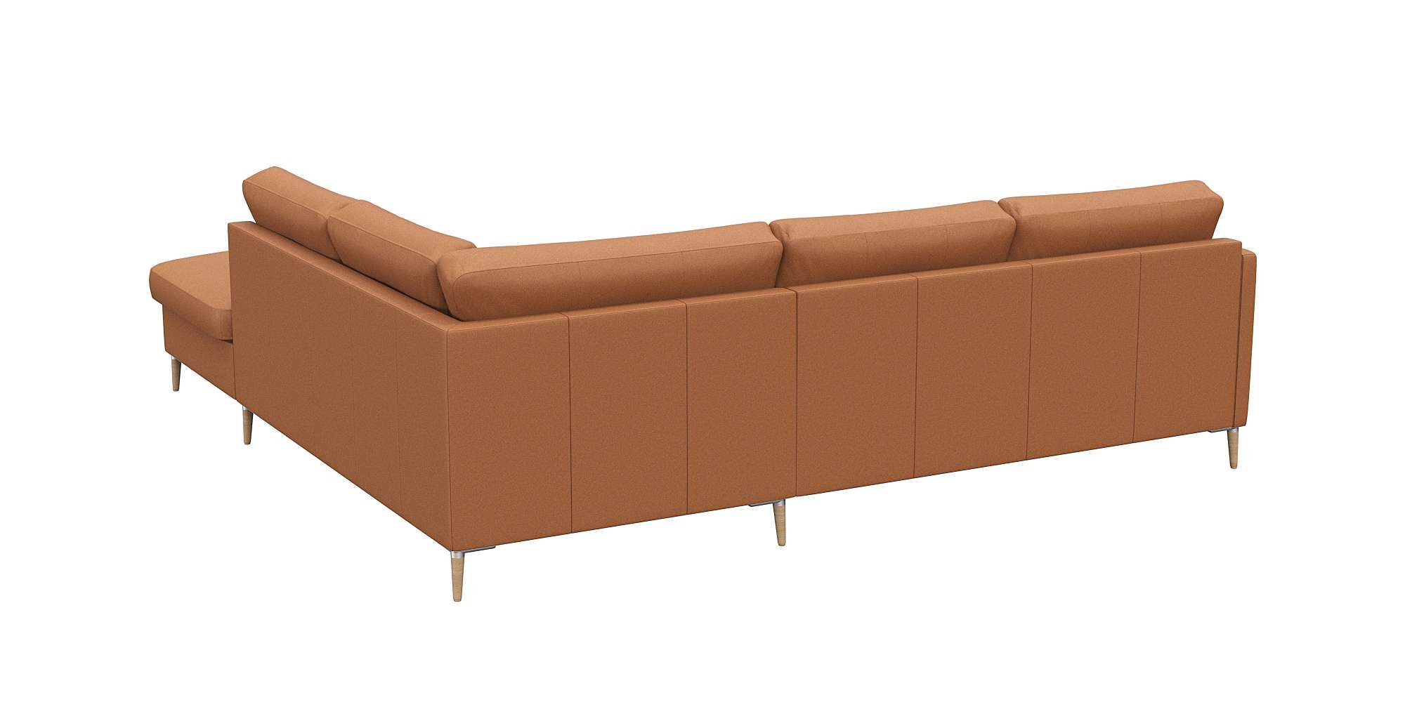 FLEXLUX Ecksofa »Fiore, L-Form, super bequem durch Kaltschaum im Sitz«, schmale Armlehnen, Füße Alu/Eiche, B/T 234/225 cm