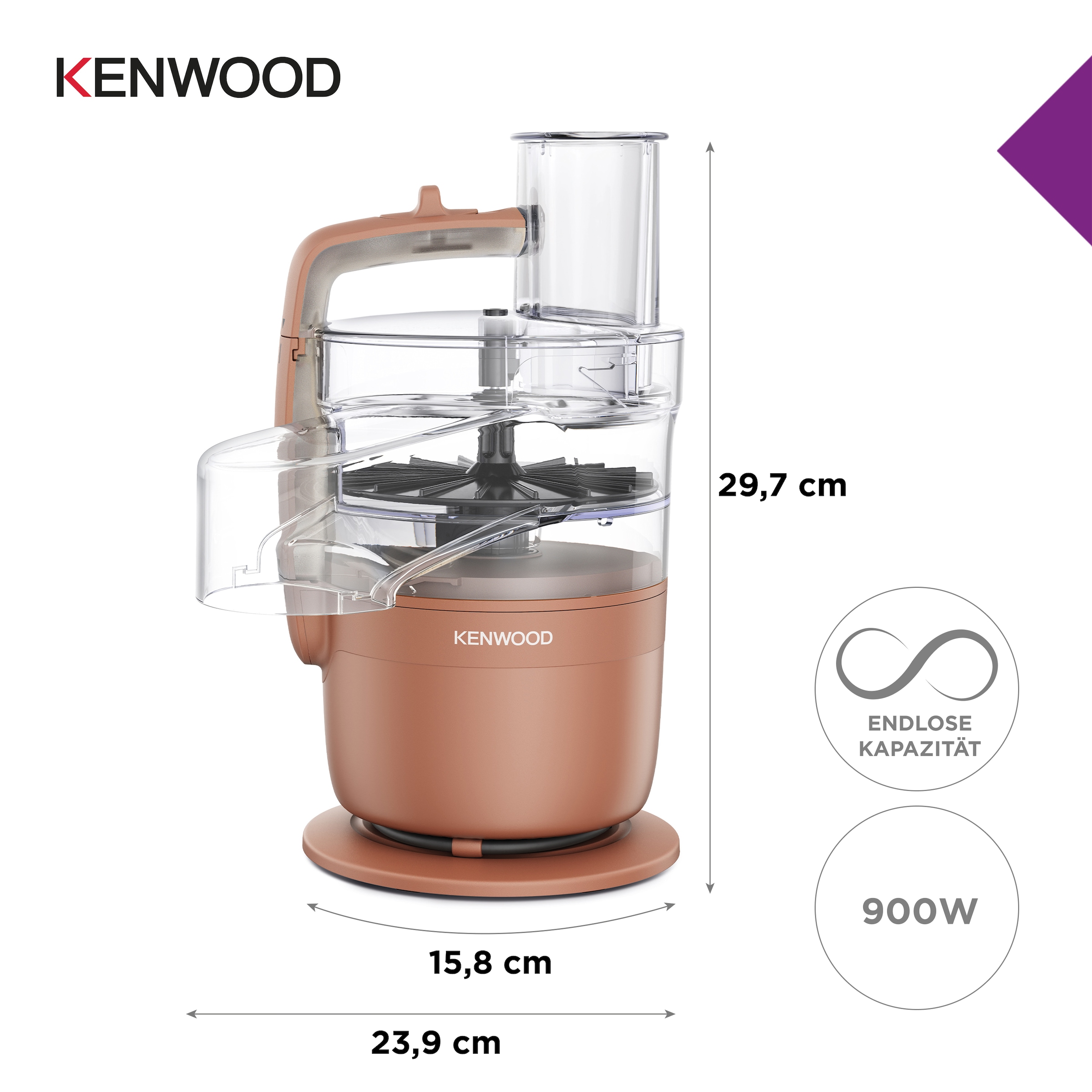 Kenwood Küchenmaschine »MultiPro Go FDP23.380GY« Für Smoothies, zum Schneiden, Reiben, Pürieren und  Teig Kneten