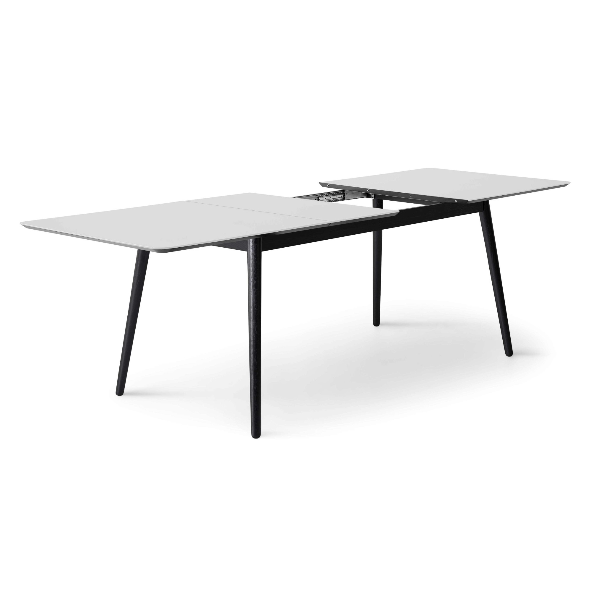 Hammel Furniture Esstisch »Meza Designtisch mit Auszugsfunktion und 2 Einlegeplatten«, abgerundete Tischplatte MDF, Massivholzgestell, in zwei Breite