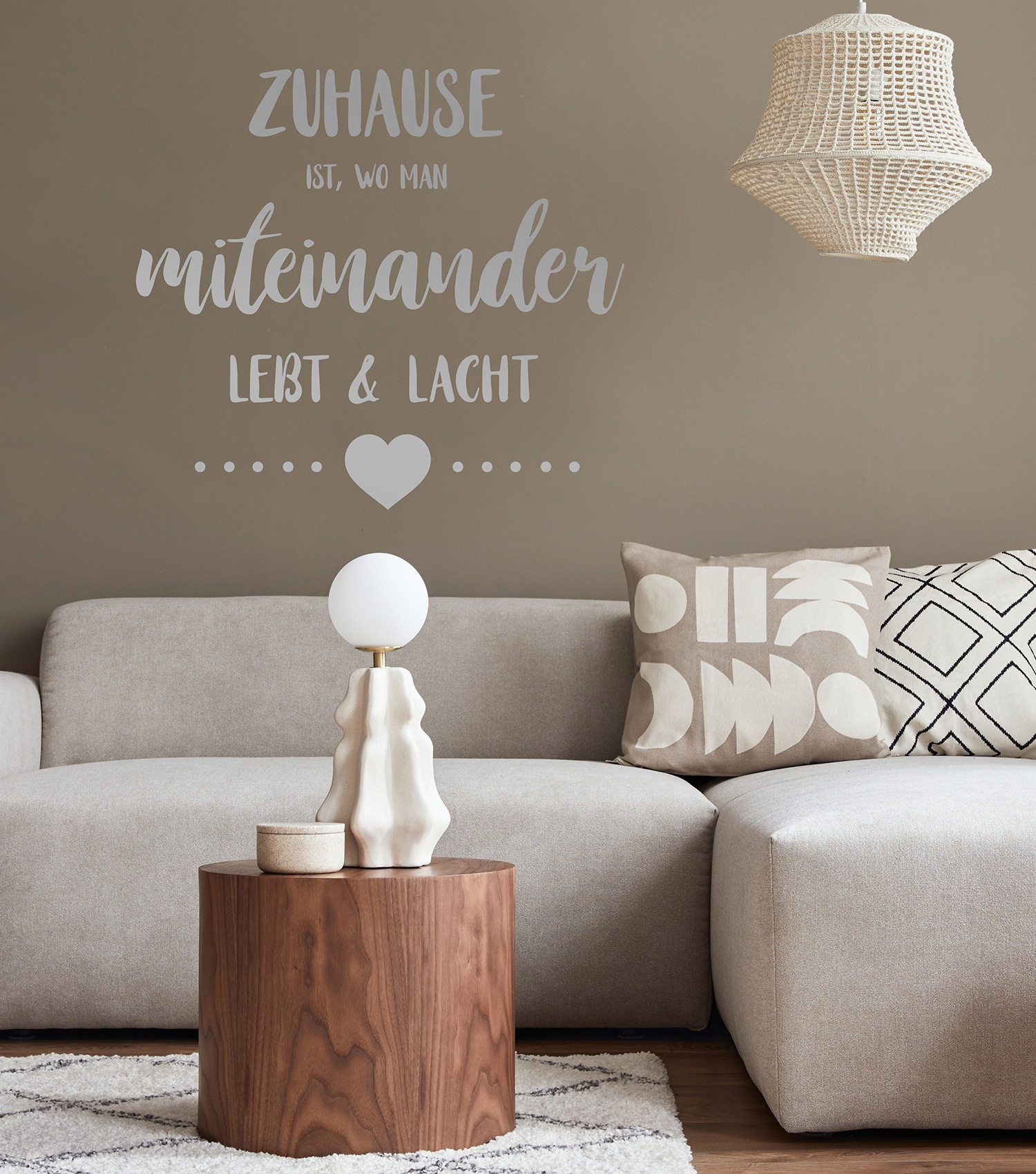 my home Wandtattoo "Zuhause ist, wo man miteinander lebt & lacht", (1 St.), günstig online kaufen