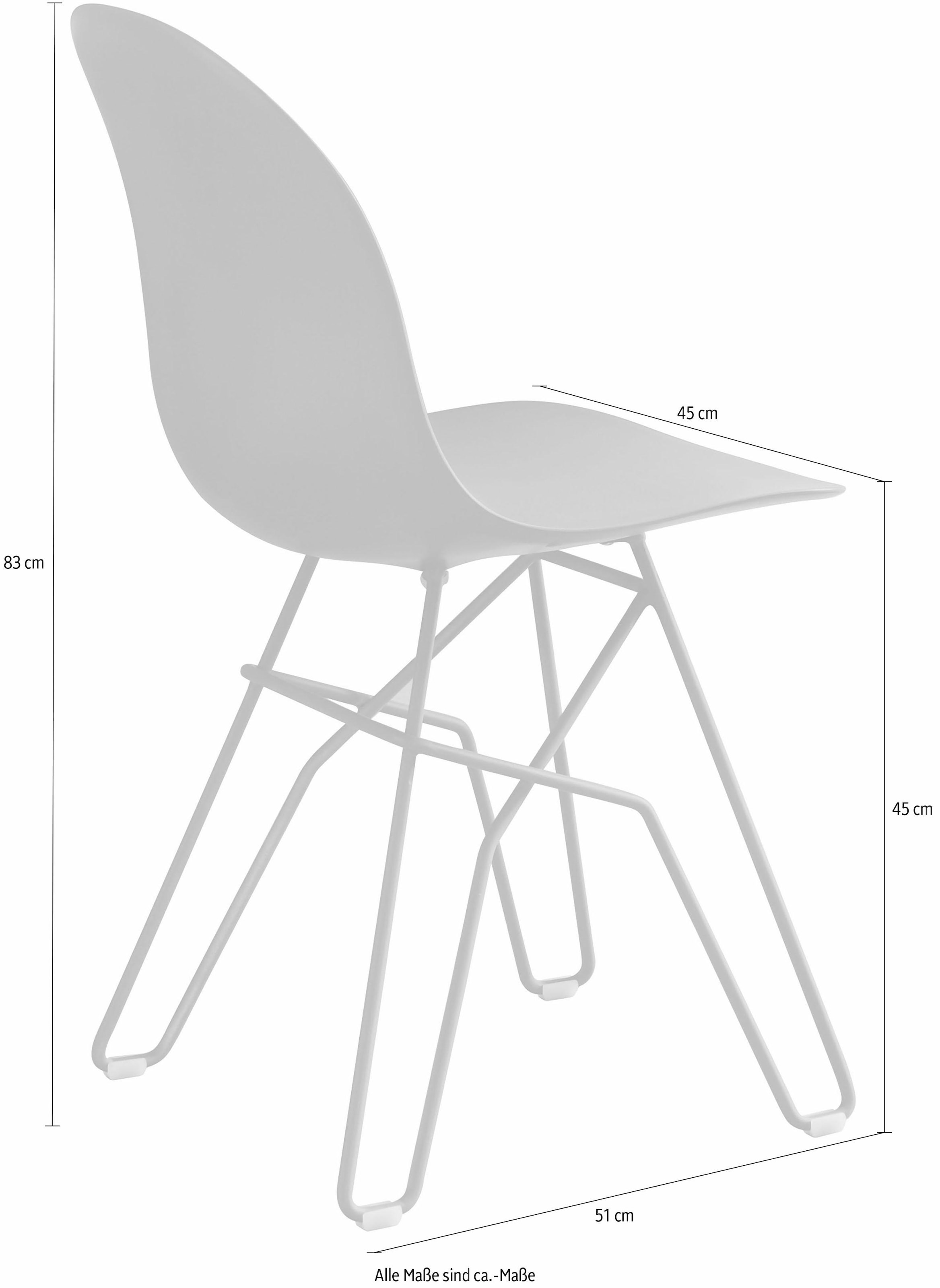 connubia 4-Fußstuhl »Academy CB/1664«, (Set), 2 St., mit außergewöhnlichem Designgestell