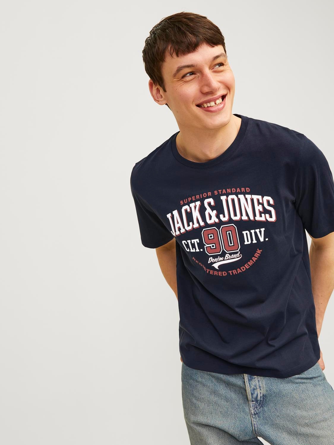 Jack & Jones Rundhalsshirt "JJELOGO TEE SS O-NECK 2 COL AW24 SN" günstig online kaufen