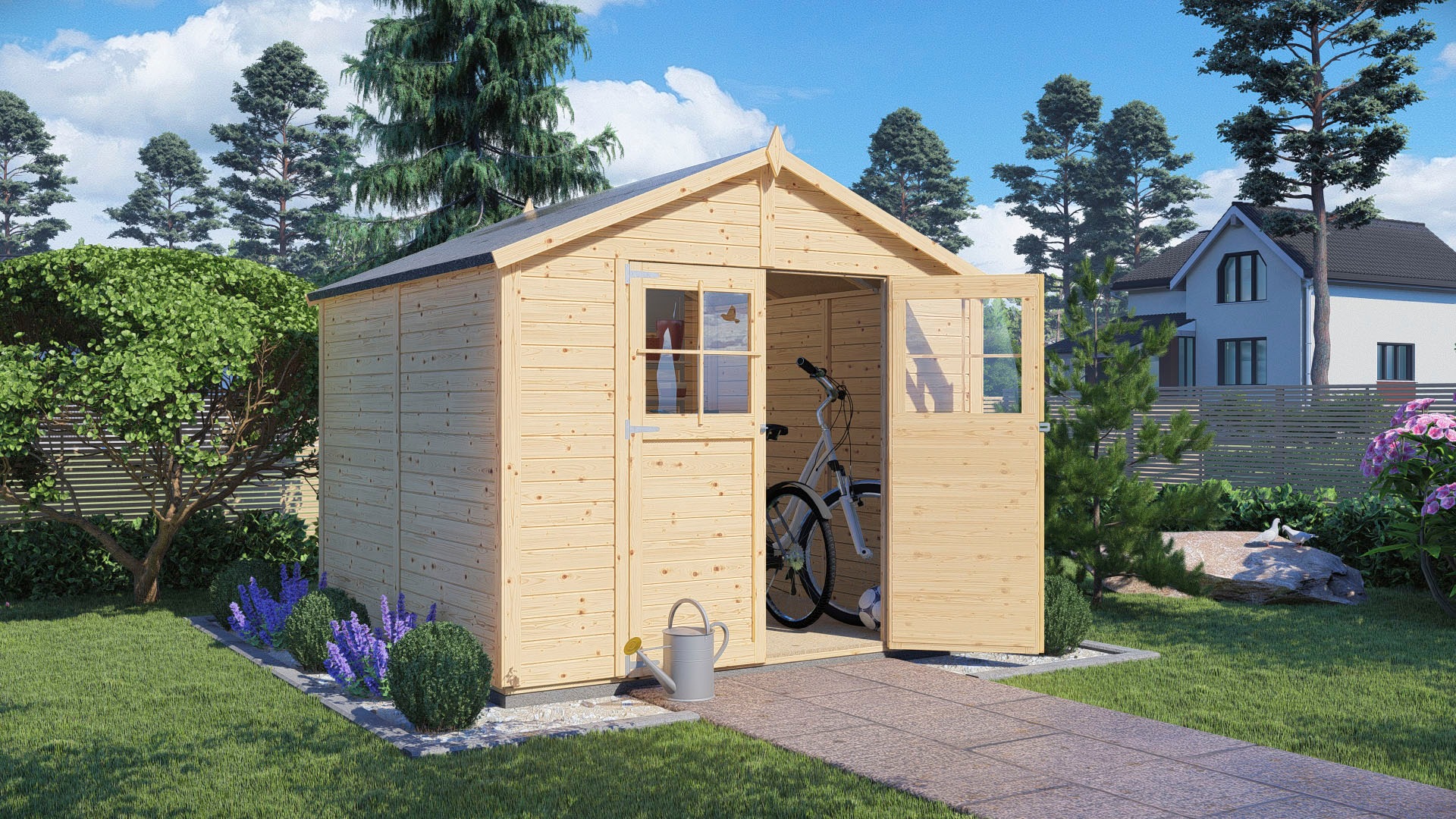 Thumbnail - KONIFERA Gartenhaus "Osterbek 4 aus naturbelassenem Fichtenholz" inklusive Fußboden