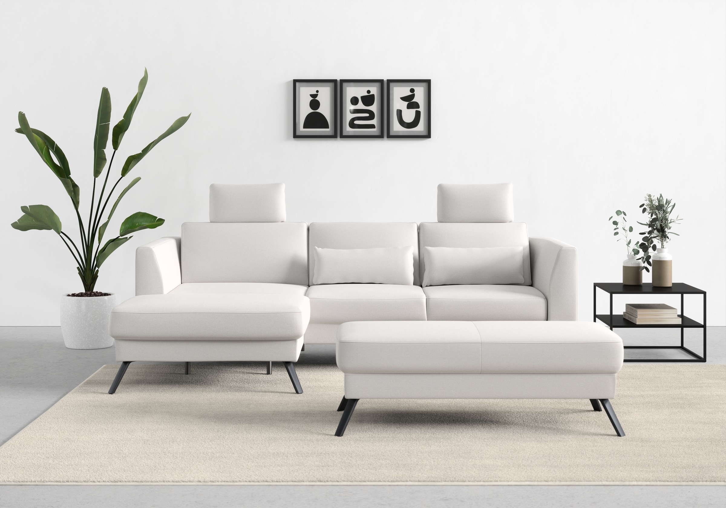 sit&more Ecksofa »Lindholm L-Form«, mit Sitztiefenverstellung und Federkern