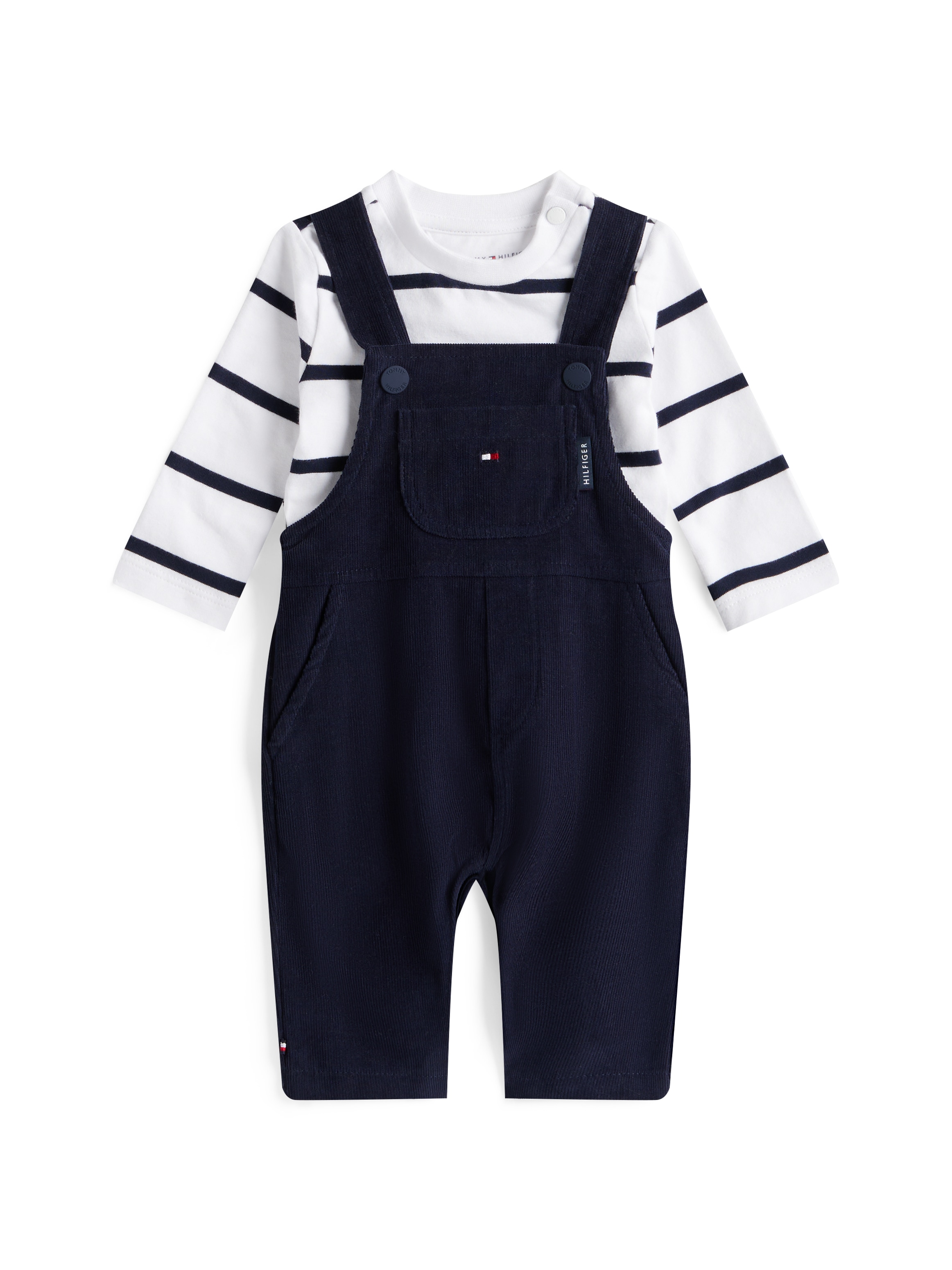 Tommy Hilfiger Langarmshirt & Hose »BABY CORD DUNGAREE SET« 2 Stk. tlg. für Babys