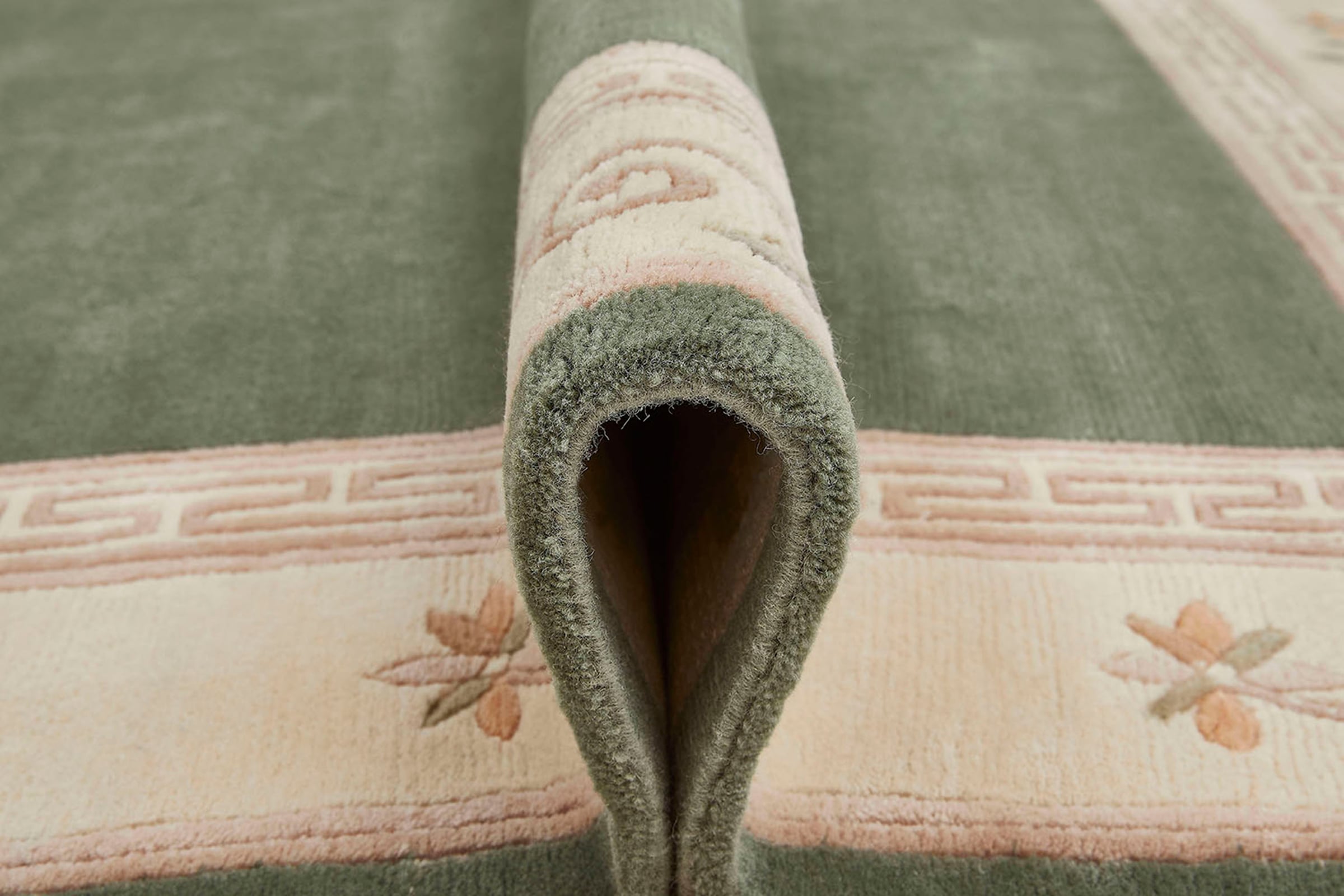 LUXOR living Wollteppich »Adour«, rechteckig, 18 mm Höhe, reine Wolle, handgeknüpft, mit Bordüre und Fransen, Wohnzimmer