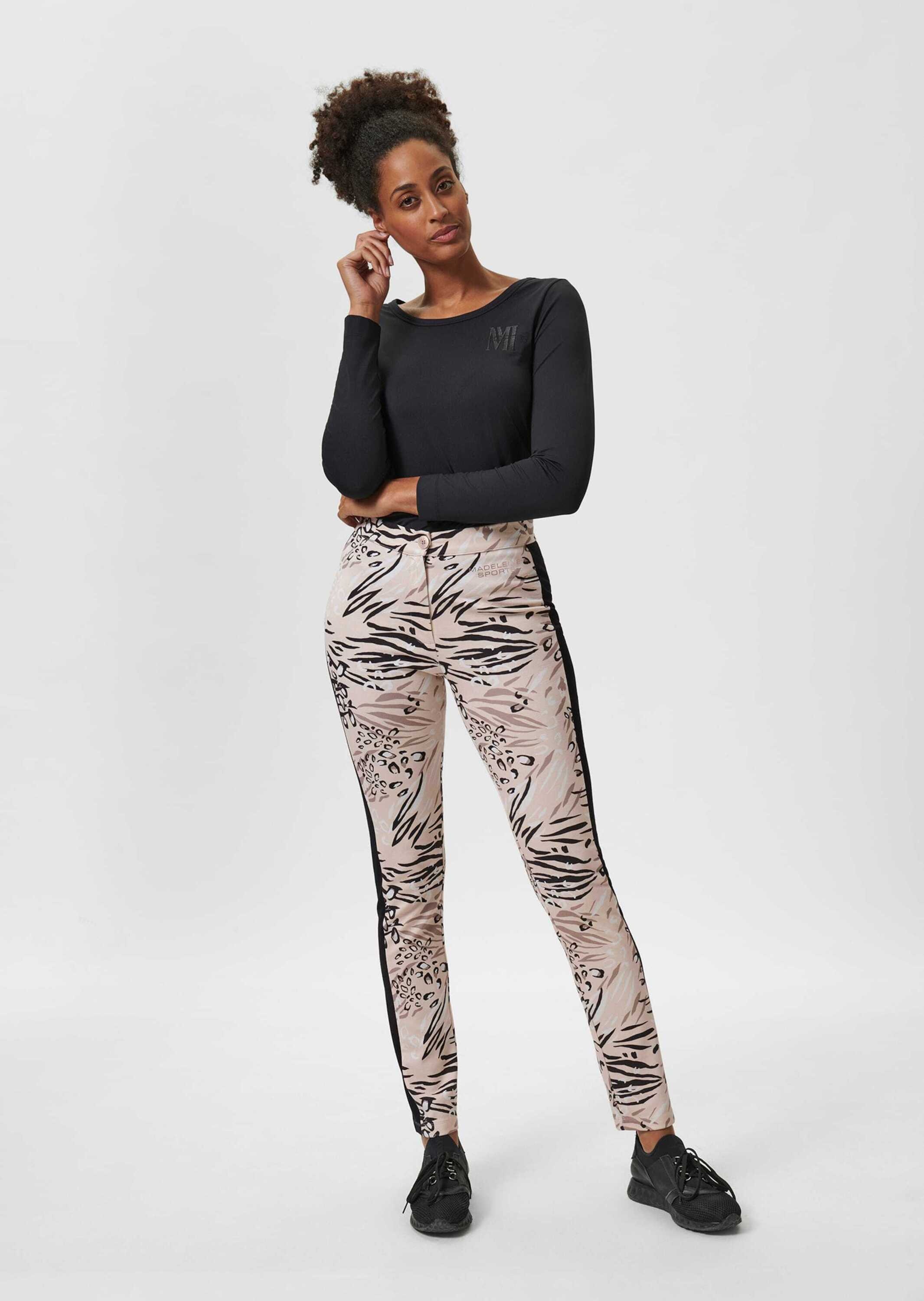 MADELEINE Stoffhose "Hose Slimline-Hose mit abstraktem Print und Zierstreif günstig online kaufen
