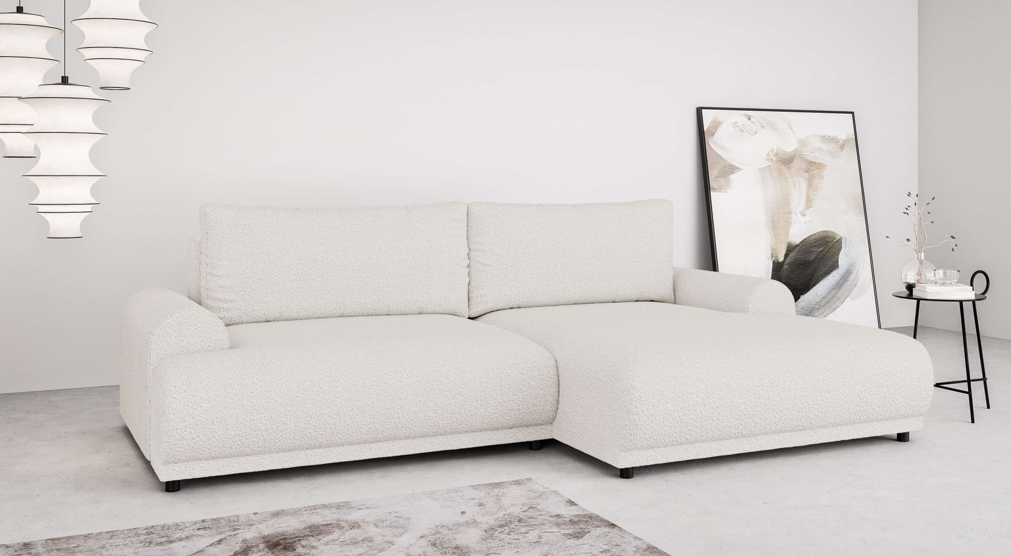 Home affaire Ecksofa "Marsby, mit Bettfunktion und Bettkasten, Maße: B/H/T günstig online kaufen