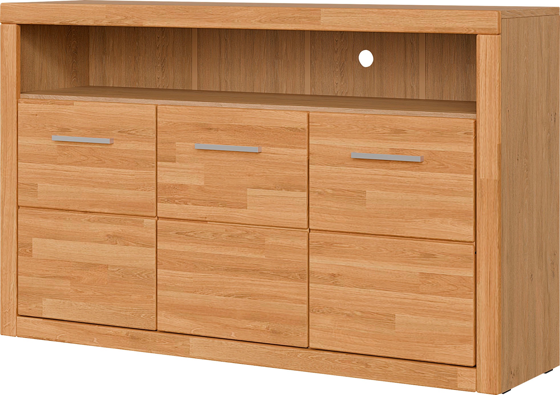 OTTO home Sideboard "Ribe,130cm breit, Fronten Massivholz,7 Fächer" Holz ma günstig online kaufen