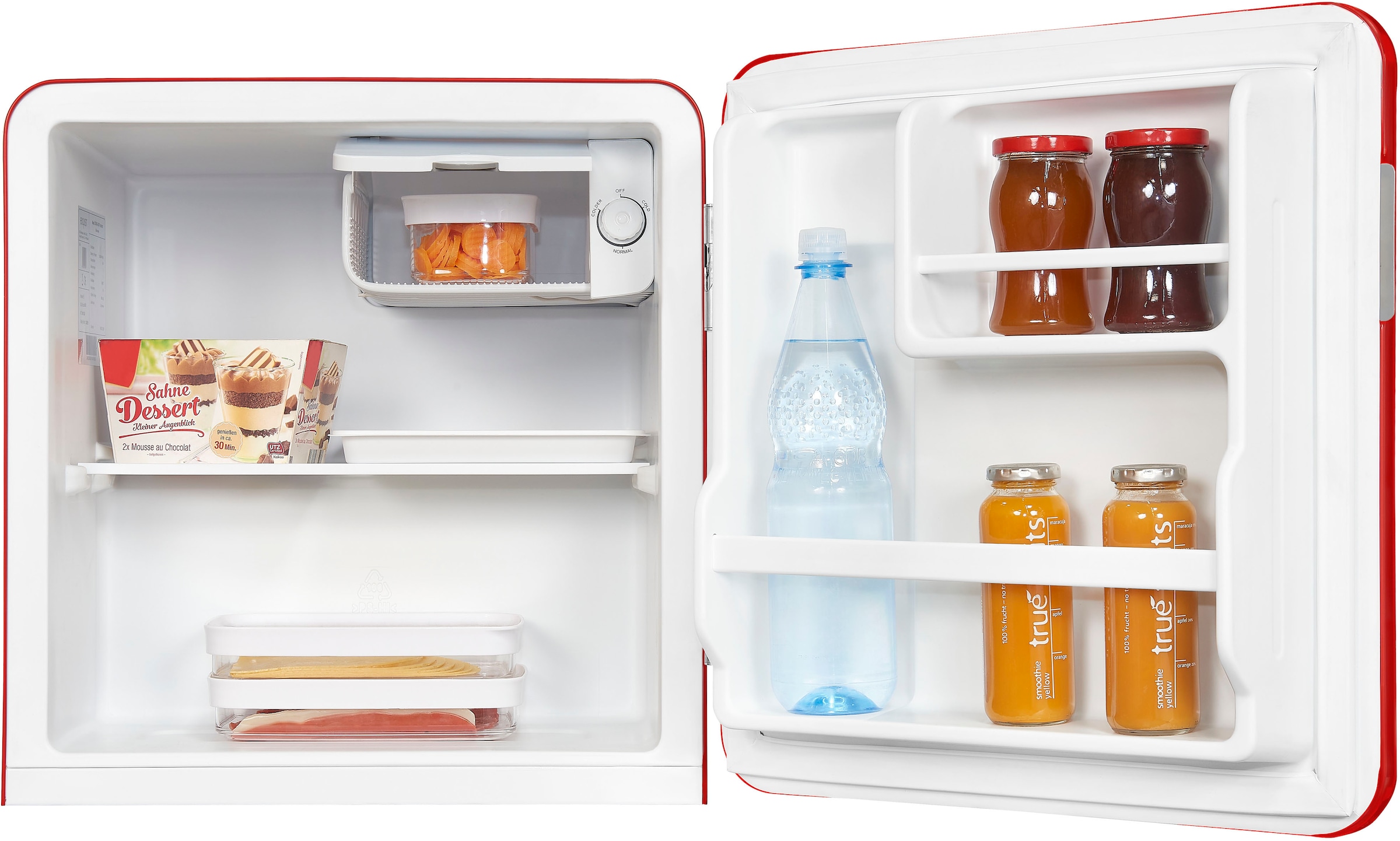 exquisit Kühlschrank »CKB45-0-031F rot« 50 cm hoch 48,5 cm breit