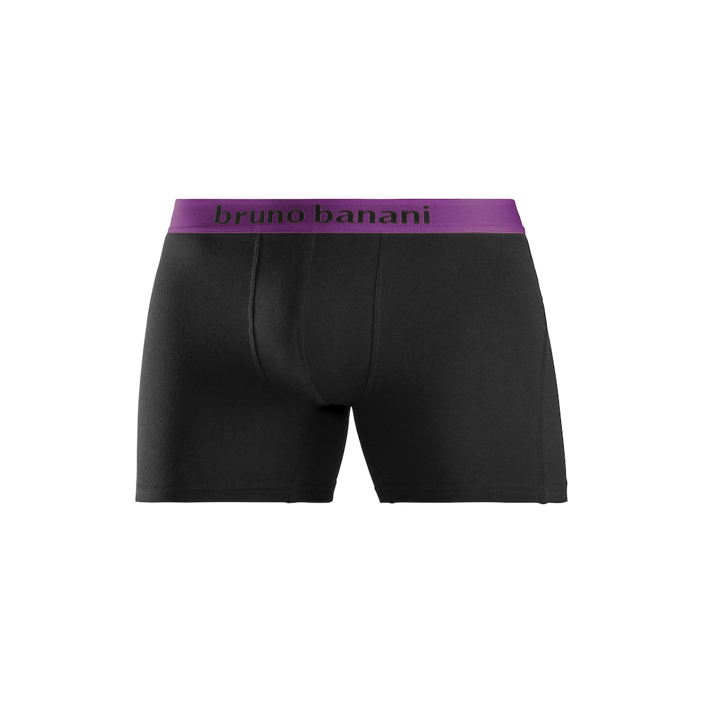 Bruno Banani Langer Boxer »Unterhose für Herren«, (Packung, 4 St.), mit auffälligem Logobund