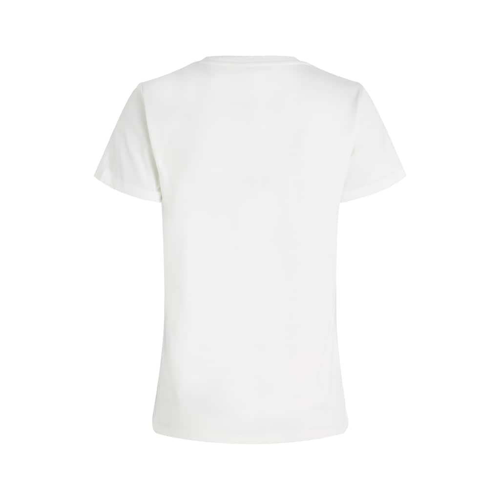 Tommy Hilfiger T-Shirt »SLIM CODY RIB V-NECK SS«, mit dezenter Logostickerei