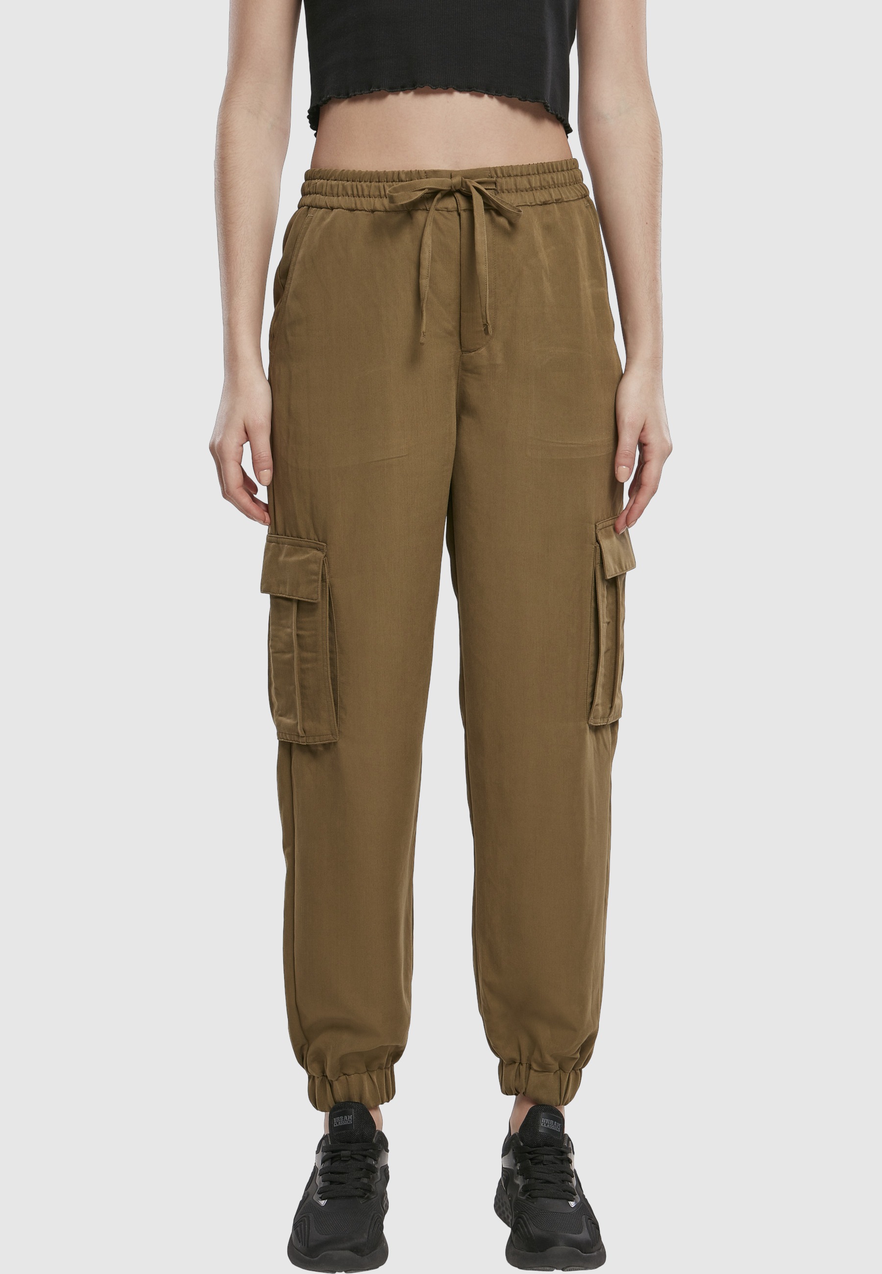 URBAN CLASSICS Cargohose »Urban Classics Damen Ladies Viscose Twill Cargo Pants«