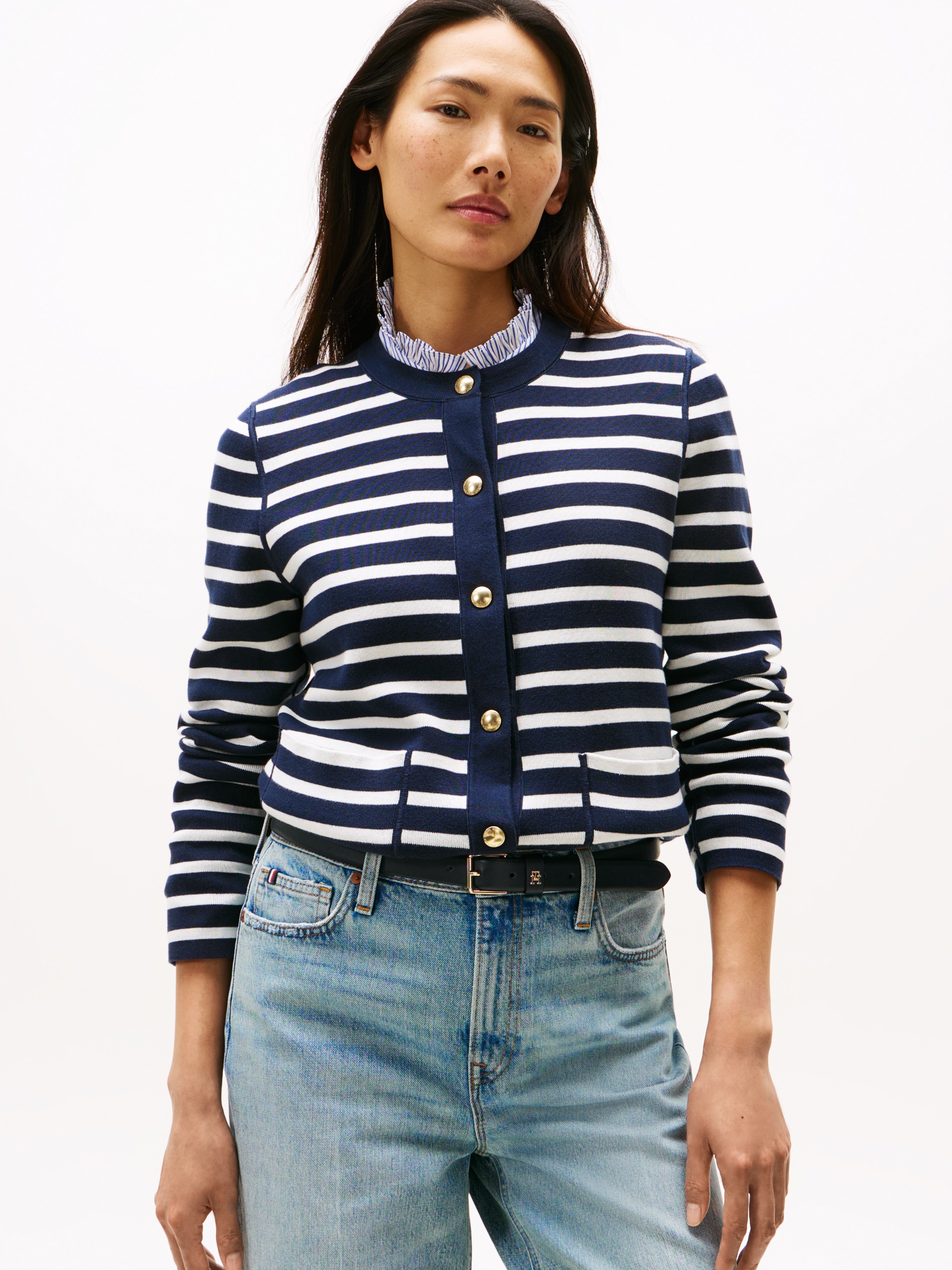 Tommy Hilfiger Strickjacke "CO JERSEY STCH REVERSIBLE CARDI", mit Wendemögl günstig online kaufen