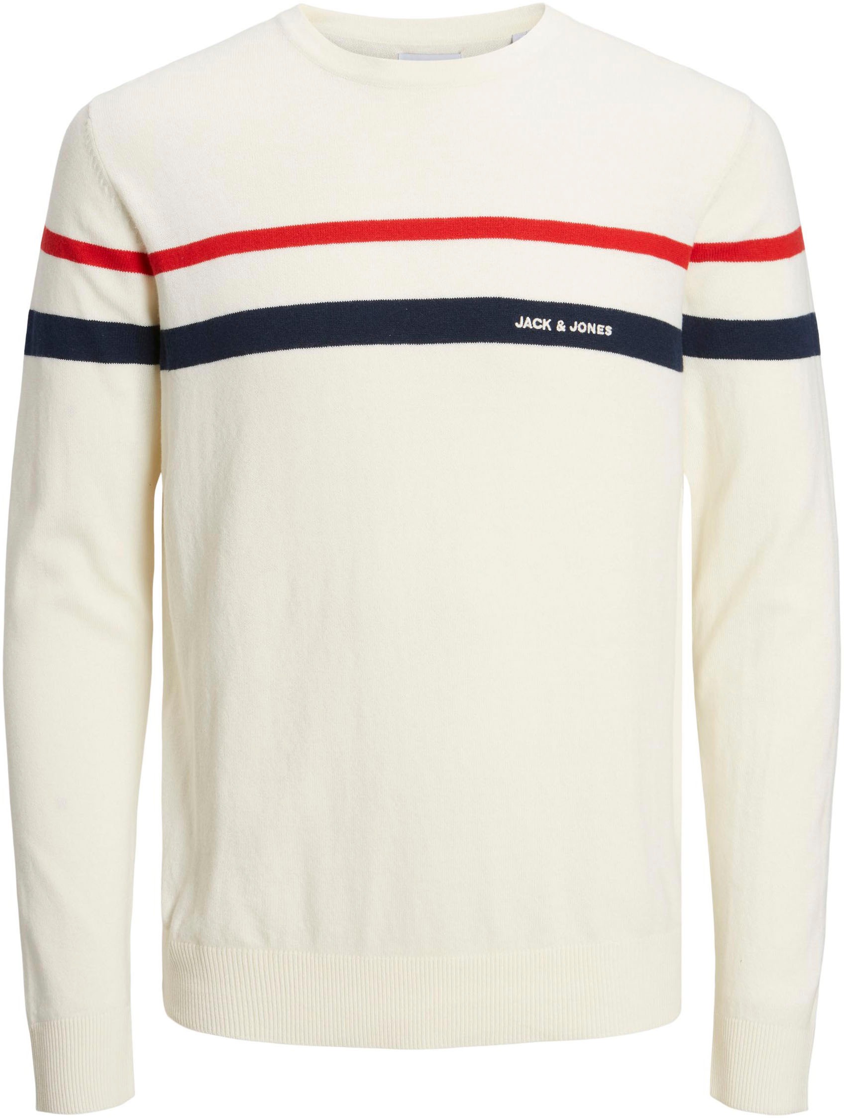 Jack & Jones Rundhalspullover »JJEMIL KNIT STRIPE CREW NECK« kaufen