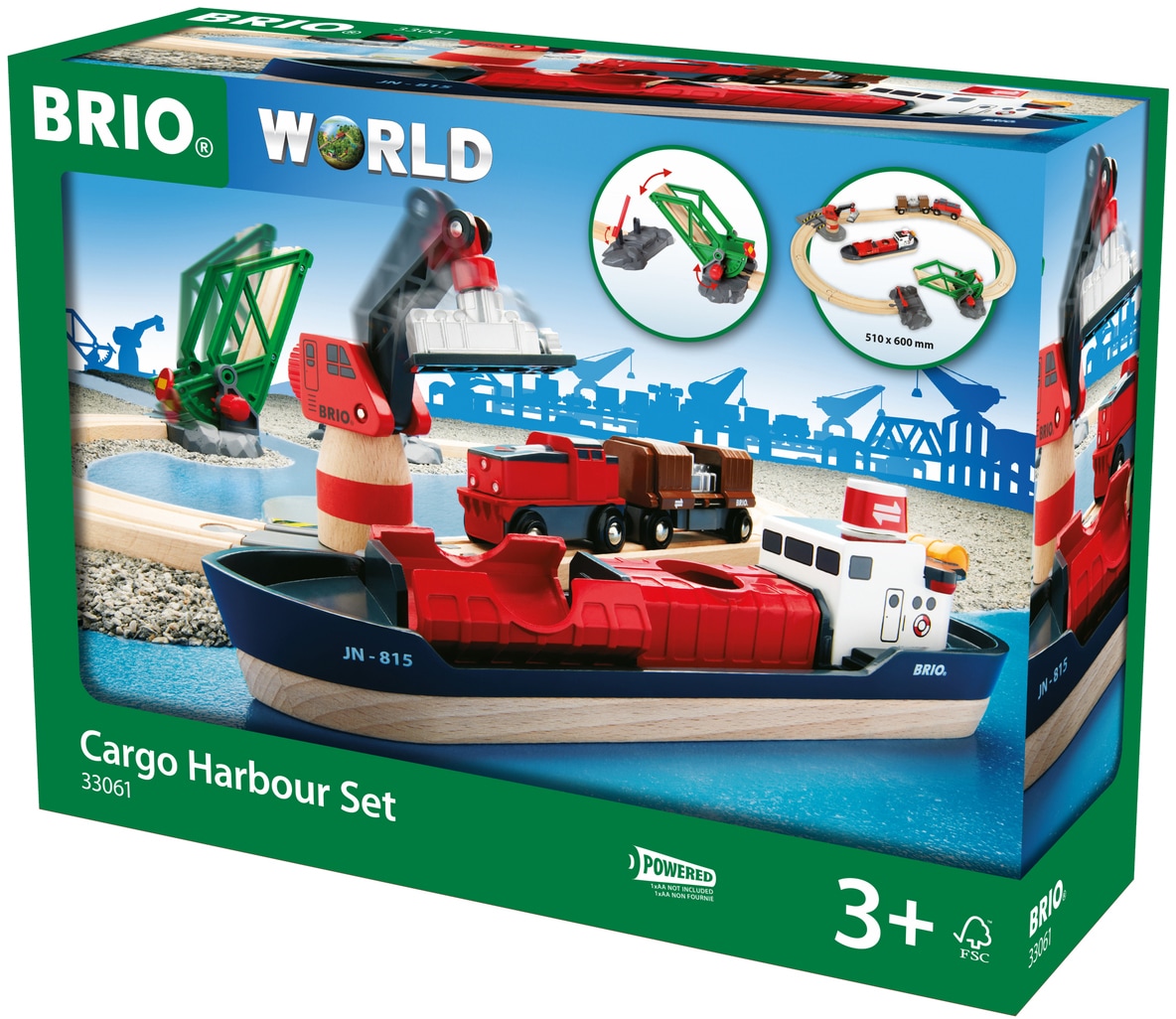 BRIO® Spielzeug-Eisenbahn »BRIO® WORLD, Container Hafen Set«, (Set), FSC®- schützt Wald - weltweit