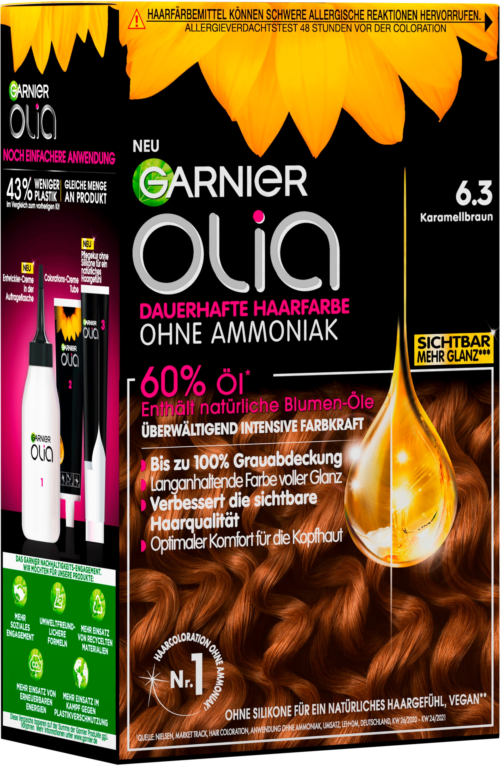 GARNIER Blondierpulver »Garnier Olia Haarfarbe«, (Set, tlg.), 3 | BAUR dauerhafte Ölbasis