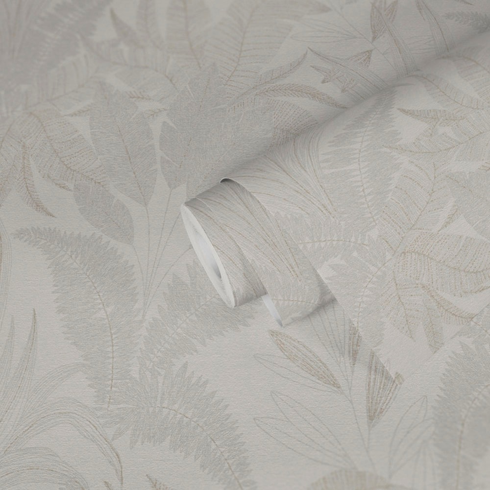 living walls Vliestapete »Stories of Life florale Tapete Blätter Creme Beige«, floral-botanisch-Wald, Metallic Vliestapete für Schlafzimmer Tapeten Wohnzimmer Schlafzimmer