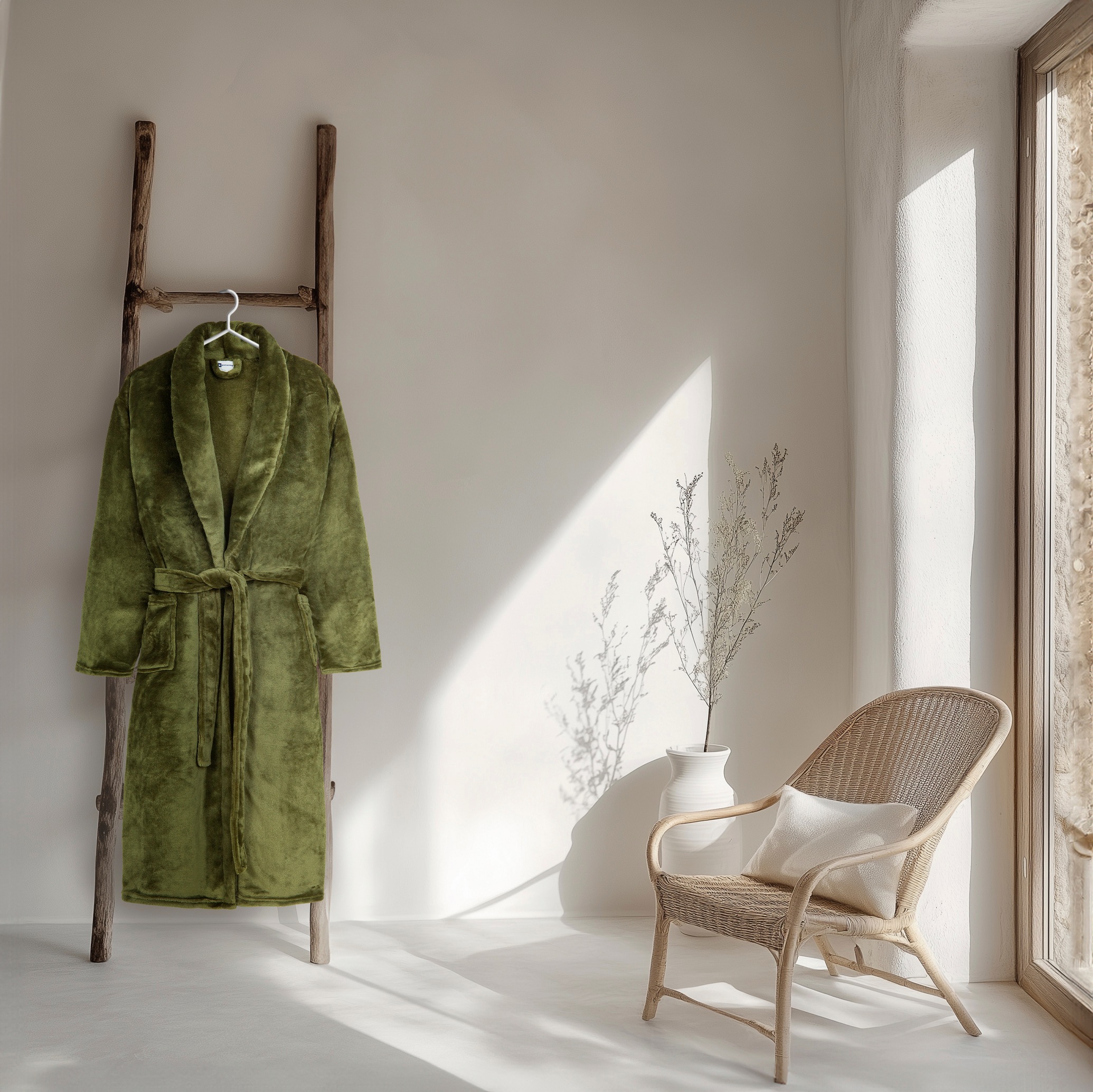 good morning Bademantel »Good morning Bathrobe uni«, (Packung, 1 St., 1x Bademantel), Schalkragen, Gürtel, Taschen, Damen & Herren, Velours, Glanz