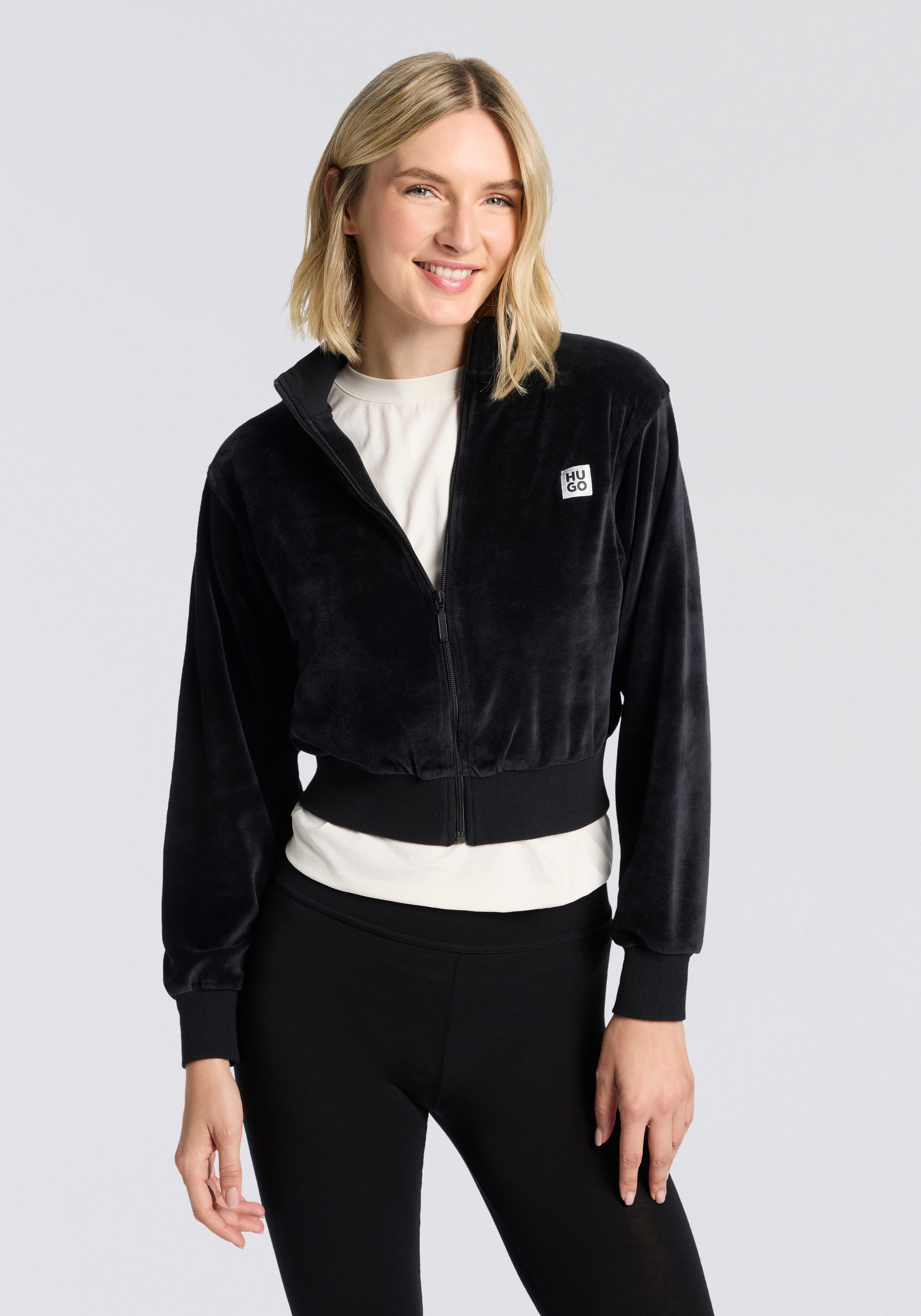 HUGO Underwear Sweatjacke "VELVET" mit leichtem Glanz günstig online kaufen