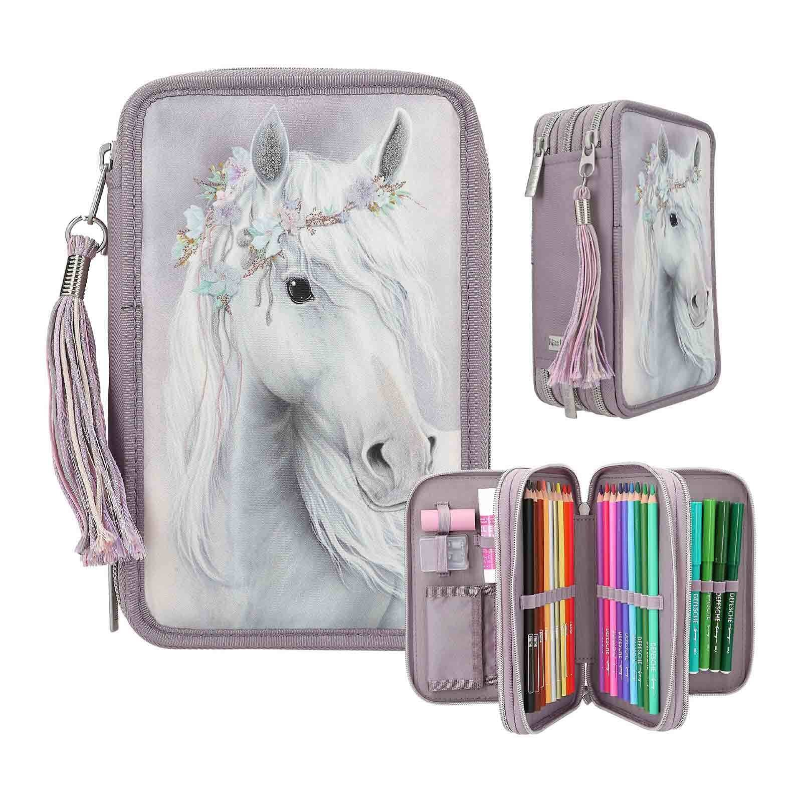 Depesche Buntstift »3-Fach Federtasche Fantasy Horse Miss Melody 20 x 13 x 7,5 cm violett«