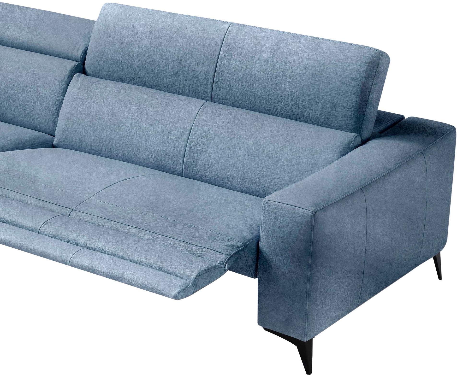 Egoitaliano Ecksofa »Edith, Designsofa mit hohem Sitzkomfort, L-Form«, inkl. elektrischer Relaxfunktion und manuell verstellbaren Kopfteilen