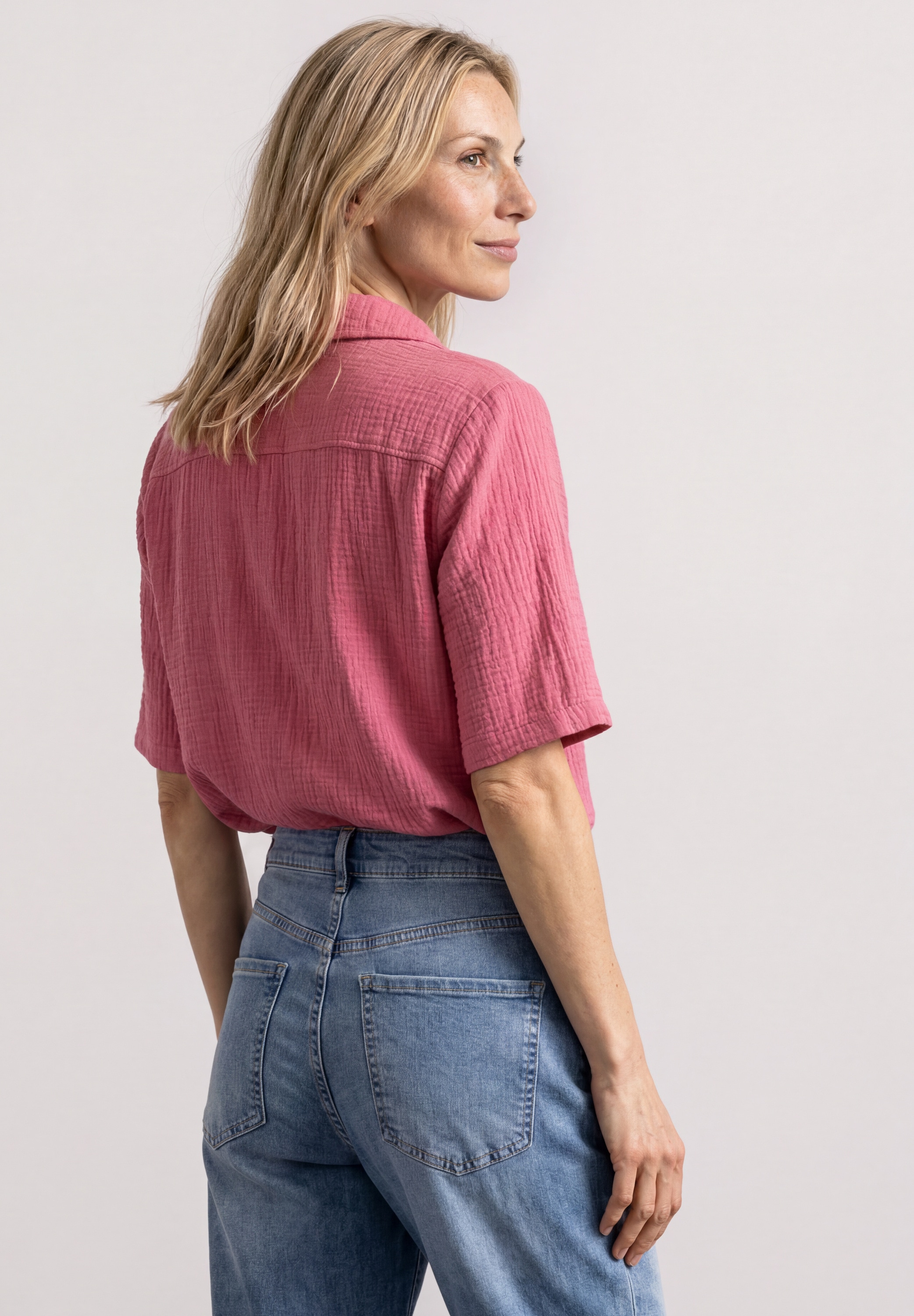 STREET ONE Hemdbluse Sommerbluse, hochwertiger Musselin aus Baumwolle