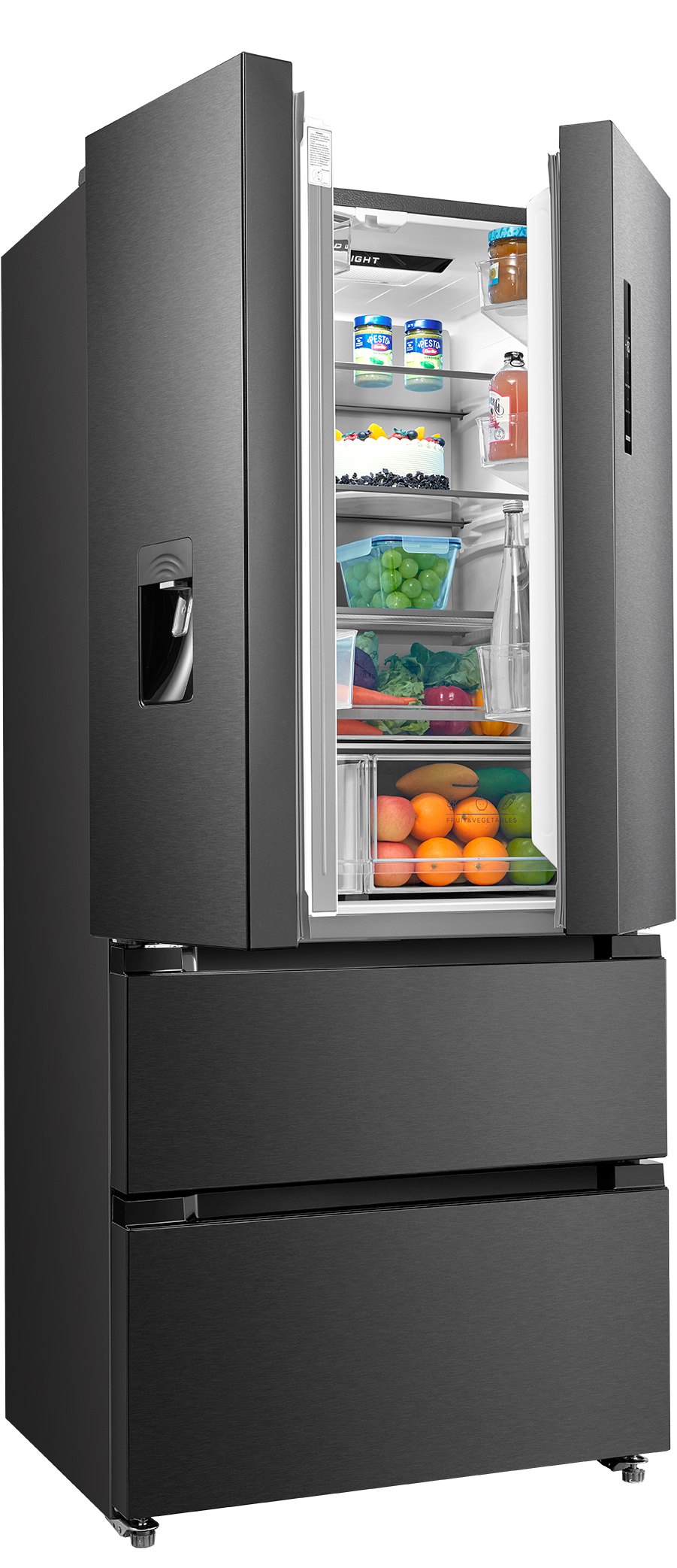 Hanseatic French Door "HFD18983CWDBI" 190 cm hoch 83 cm breit Wasserspender günstig online kaufen