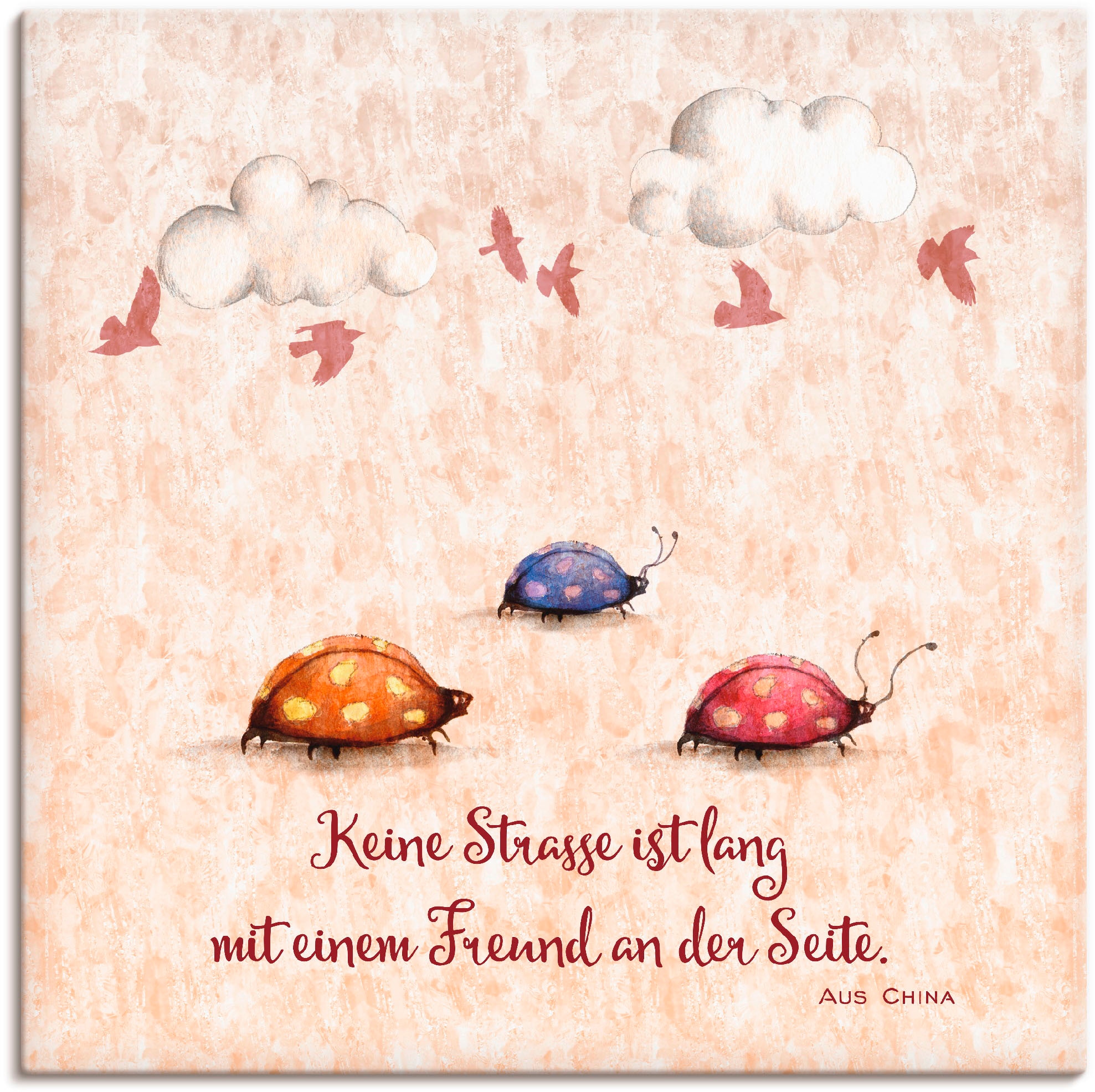 Artland Wandbild »Lebensweisheit Freunde«, Tiere, (1 St.), als Alubild, Outdoorbild, Leinwandbild, Poster, Wandaufkleber