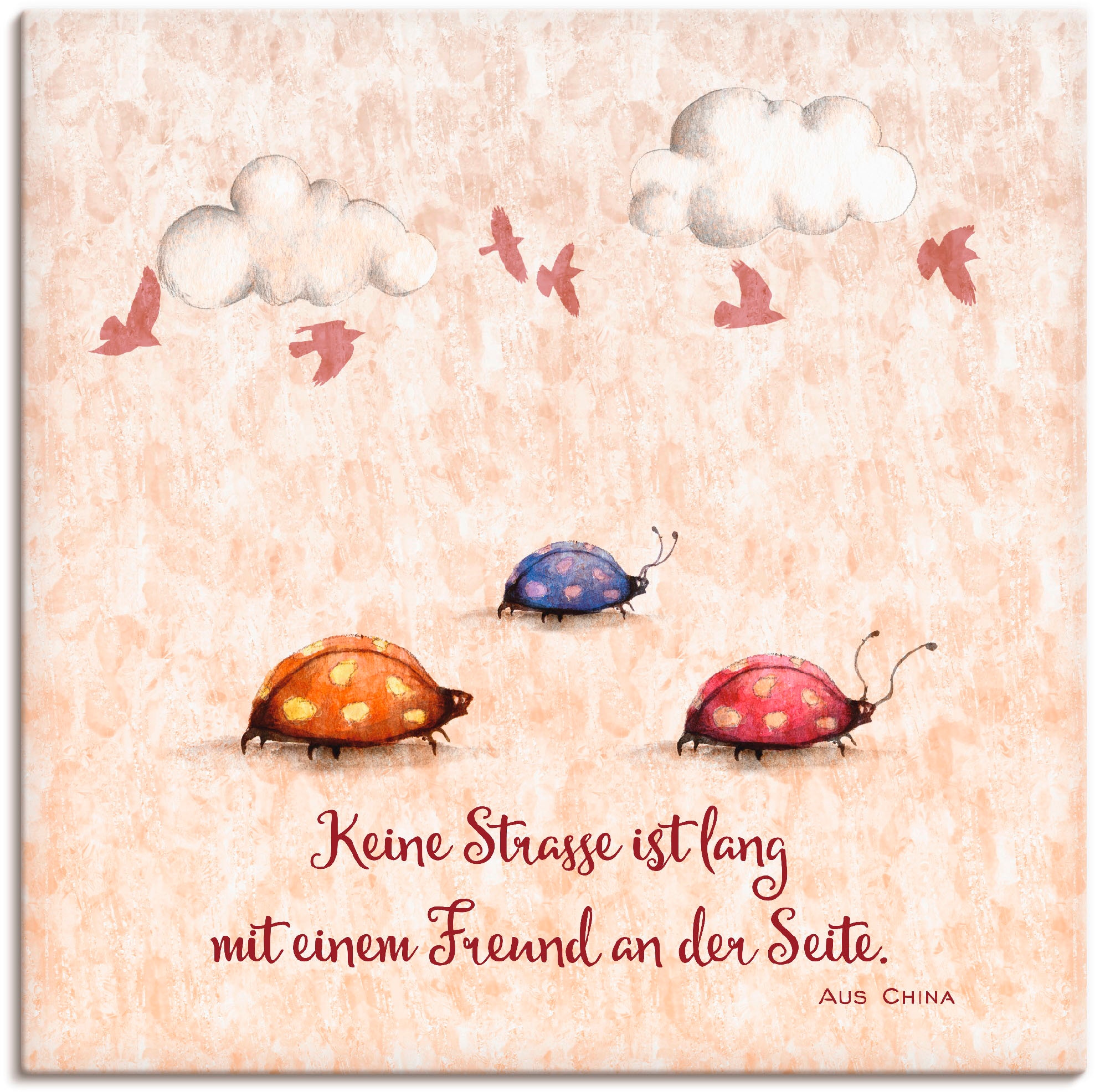 Artland Wandbild "Lebensweisheit Freunde" Tiere 1 Stk. tlg. als Alubild, Leinwandbild, Poster in verschied. Größen