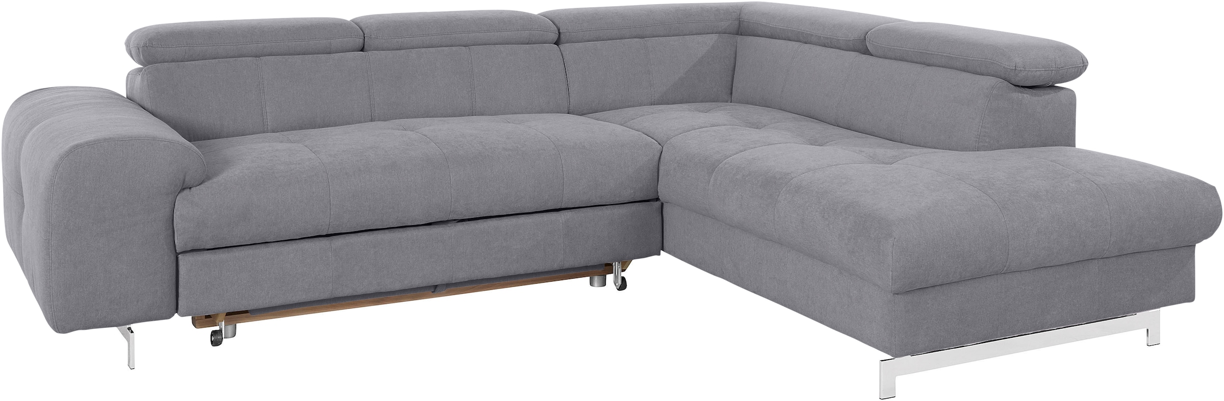 COTTA Ecksofa »Chef L-Form«, mit Kopfteilverstellung, edle Metallkufen, wahlweise mit Bettfunktion