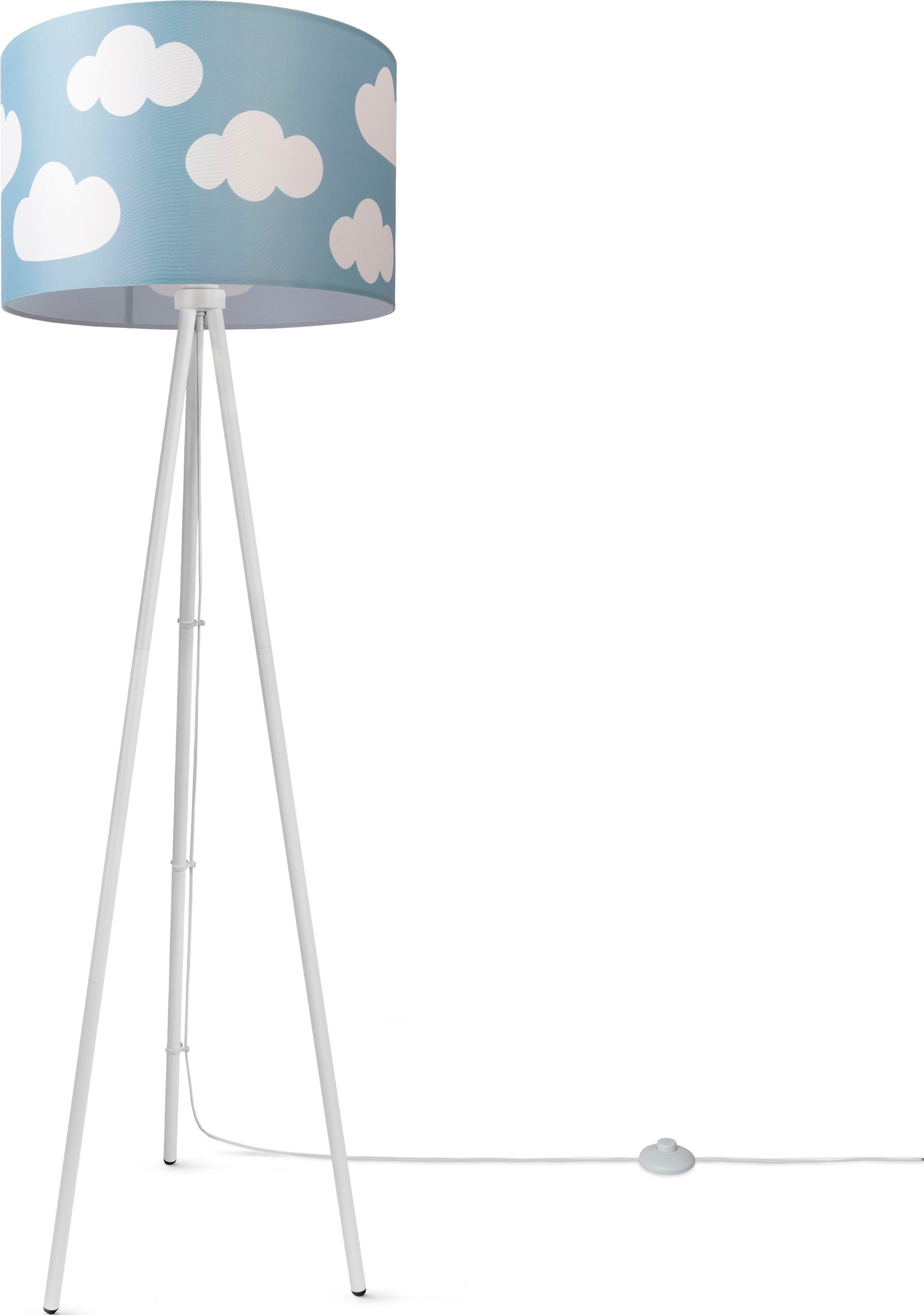 Paco Home Stehlampe »Trina Cosmo«, Stehlampe Kinderzimmer Stoff  Lampenschirm Spielzimmer Wolken Pastell | BAUR