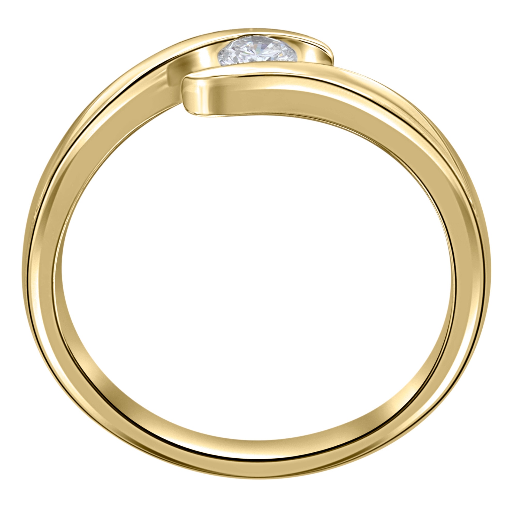 Goldring top / Diamantring / Damenring / 585 Gold / 0,15 ct. Diamant