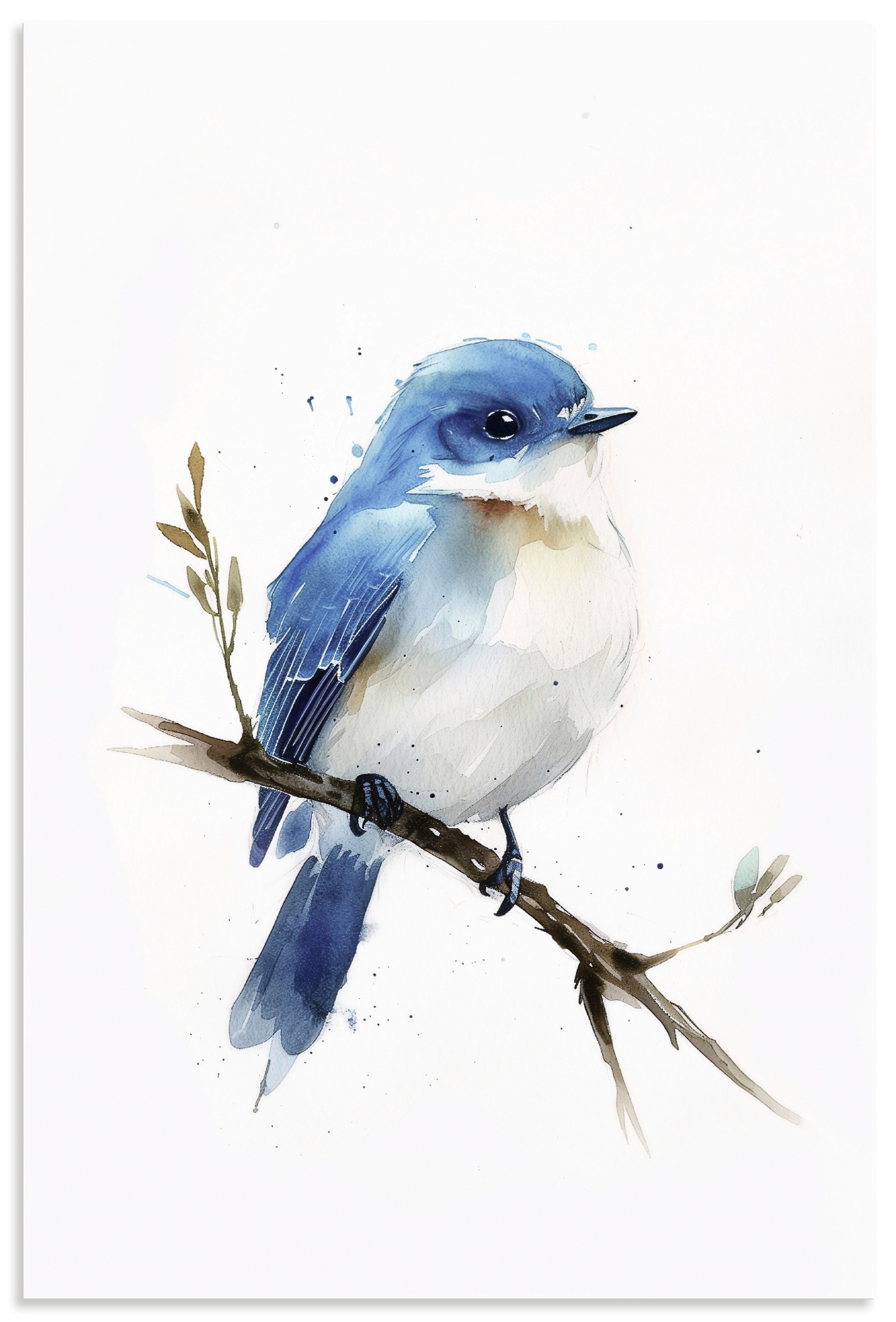 Wandbild ARTLAND "Aquarell Berghüttensänger", farbe bild(er): blau, B:60cm H:90cm, Alu Dibond, Bilder, als Alubild, Leinwandbild, Poster, Wandaufkleber in verschied. Größen