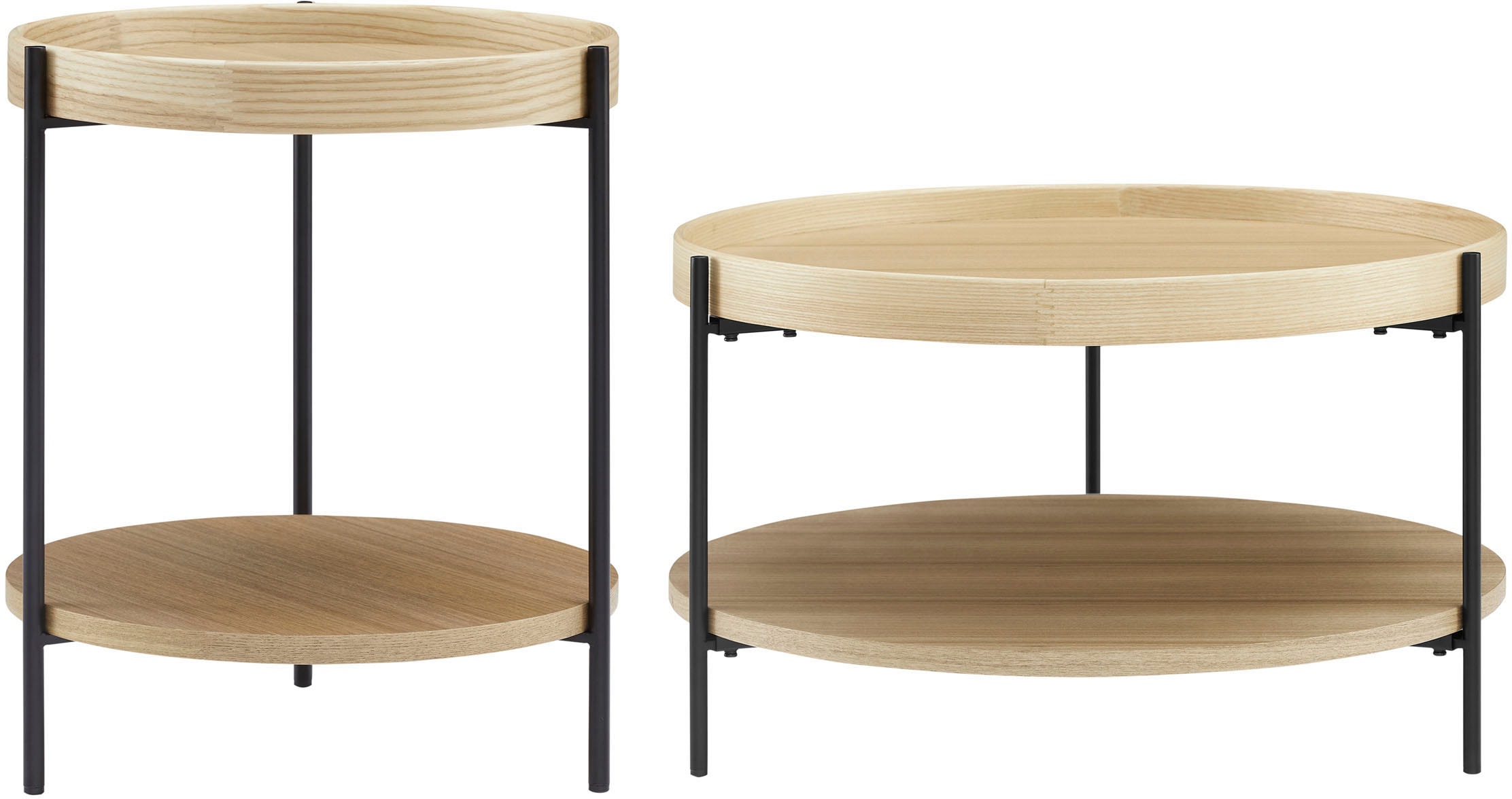 SalesFever Couchtisch "Chicago Couchtisch-Set rund 2-teilig mit 2 Ablageflä günstig online kaufen