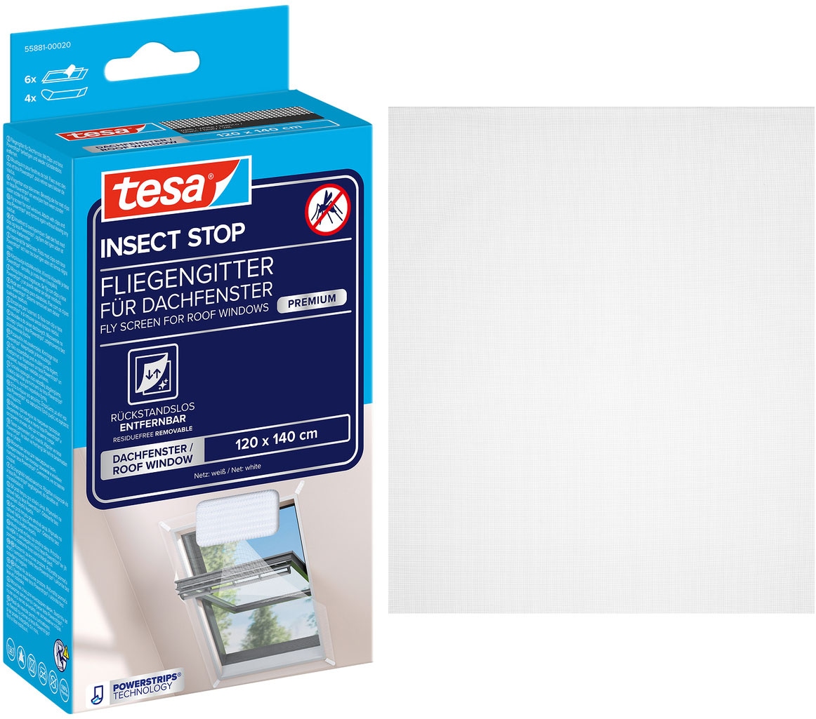 Tesa Insect Stop COMFORT Dachfenster Insektenschutzrollo 1,2m x 1,4m Weiß - Image 7