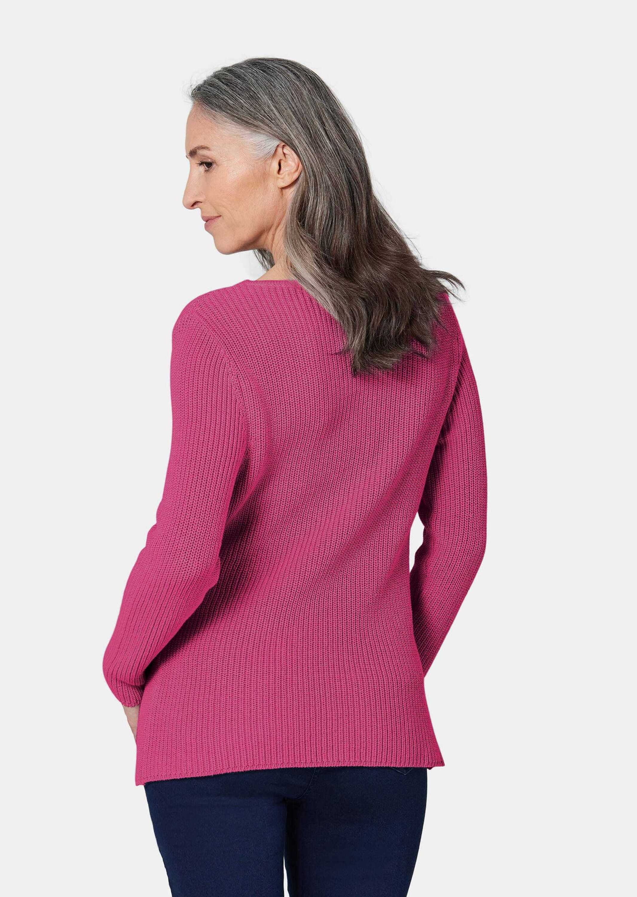GOLDNER Strickpullover »Pullover Figurschmeichelnder Pullover aus reiner Baumwolle«
