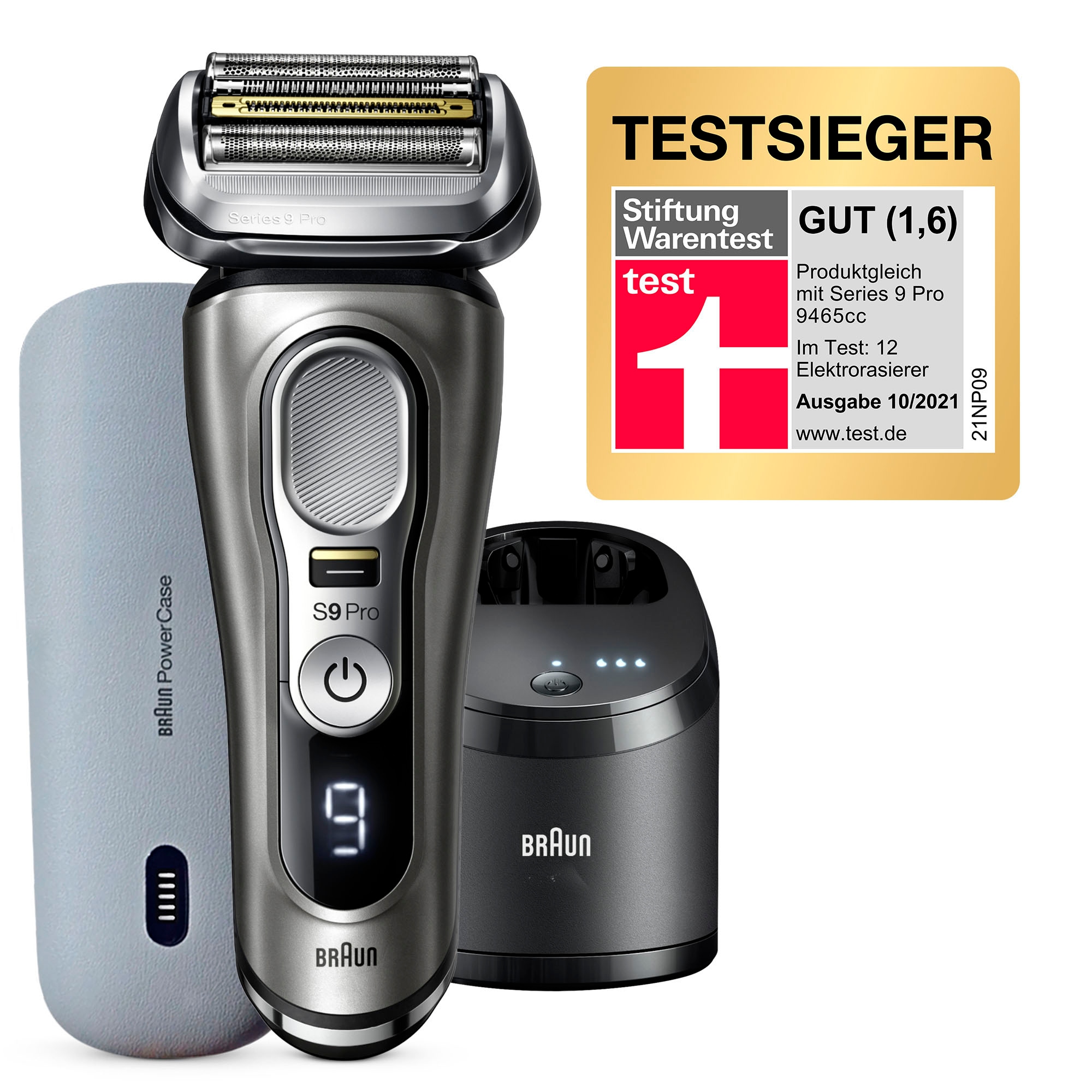 Braun Elektrorasierer »Series 9475cc«, 1 Trimmer, PowerCase, | ProLift 9 Scherkopf Laufzeit, mit bestellen Pro St. 60 Min Aufsätze, Reinigungsstation, - BAUR 4+1 Wet&Dry online