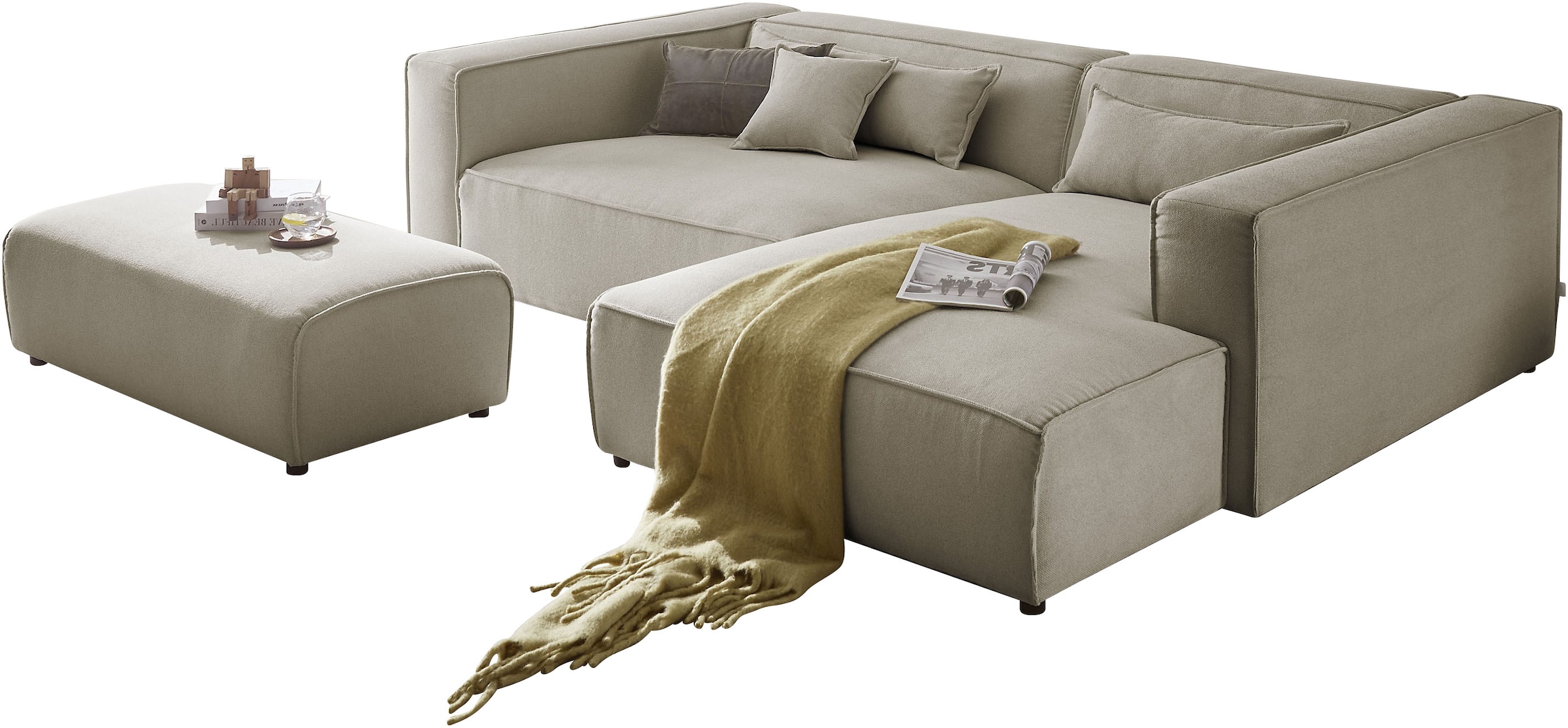LeGer Home by Lena Gercke Ecksofa "PIARA XXL, L-Form, Schlaffunktion, Cord, günstig online kaufen