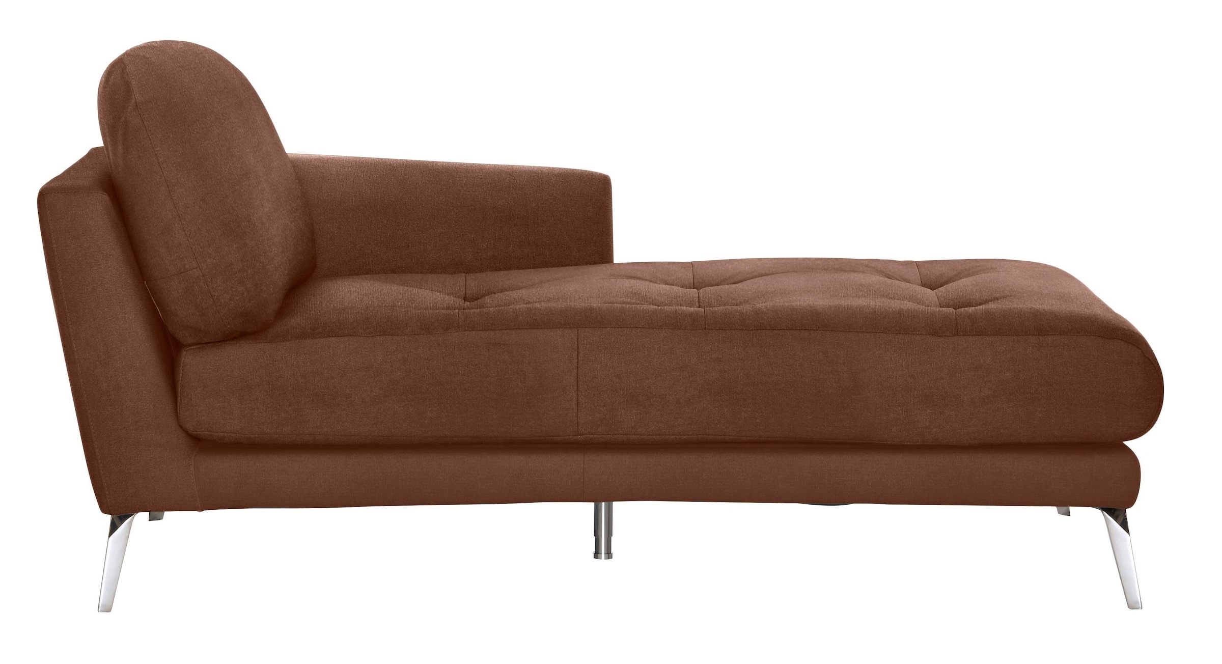 W.SCHILLIG Chaiselongue "softy", mit dekorativer Heftung im Sitz, Füße Chrom glänzend