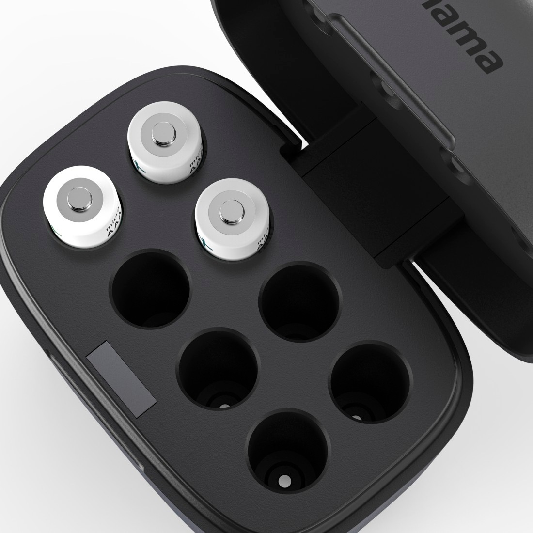 Hama Akku-Ladestation »Akku-Ladebox mit 8 AAA Li-Ion-Akkus und USB-C-Anschluss« 8 Einzelladeschächte, Magnetverschluss, LED-Anzeige, Defekterkennung