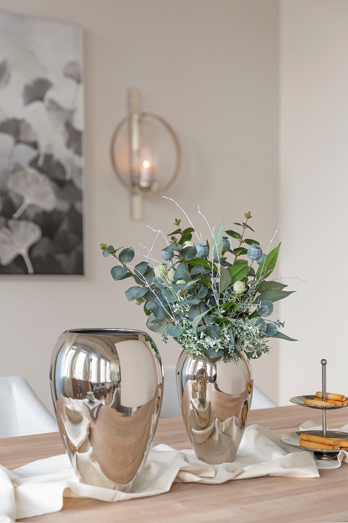 Fink Dekovase "MALANA" glatt, Handarbeit, Unikatcharakter, vernickelt, wass günstig online kaufen